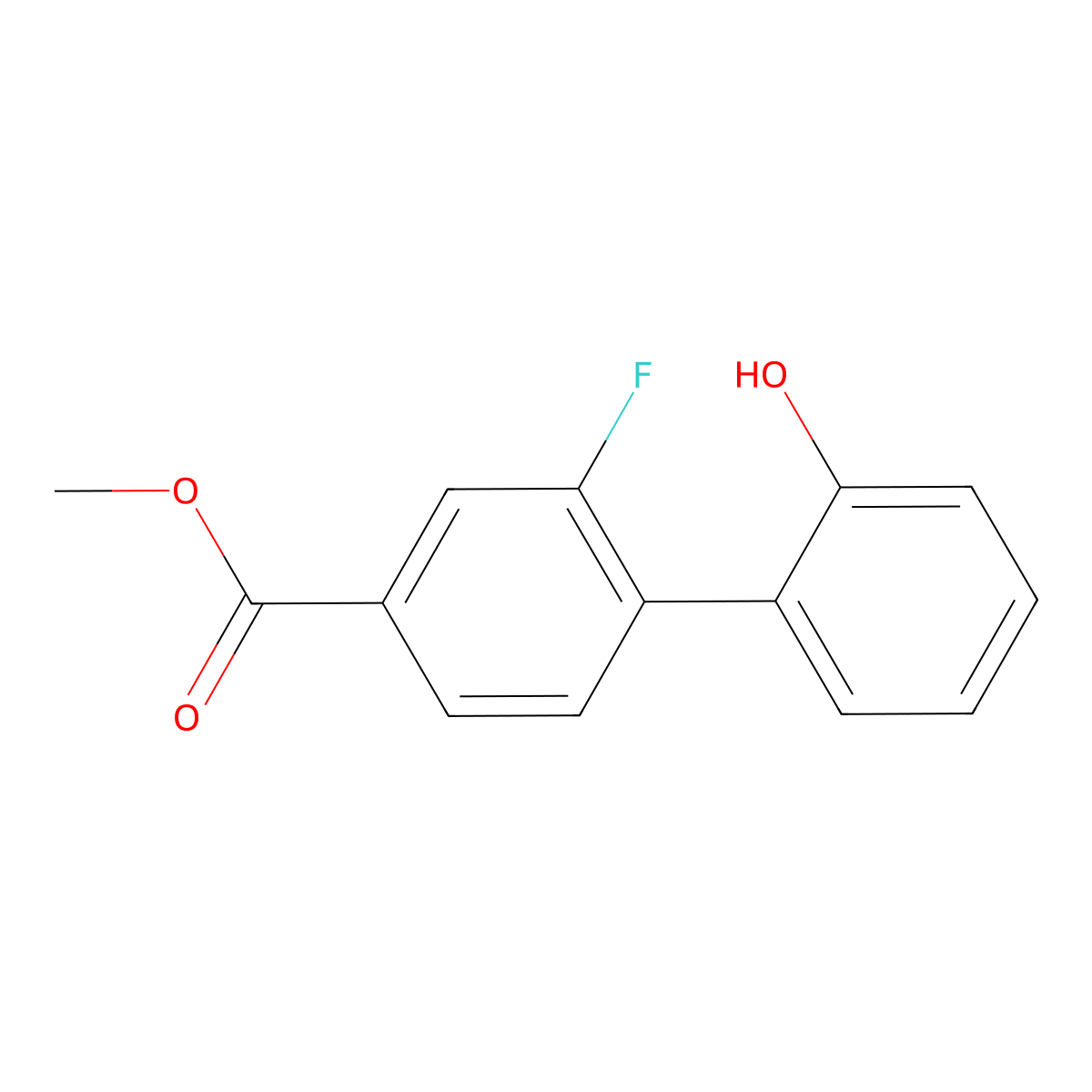 2-(2-Fluoro-4-methoxycarbonylphenyl)phenol molecular structure, CAS 1262000-09-8