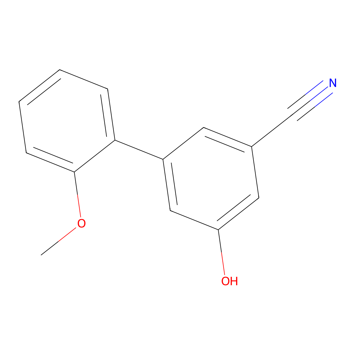 3-Cyano-5-(2-methoxyphenyl)phenol molecular structure, CAS 1262000-18-9