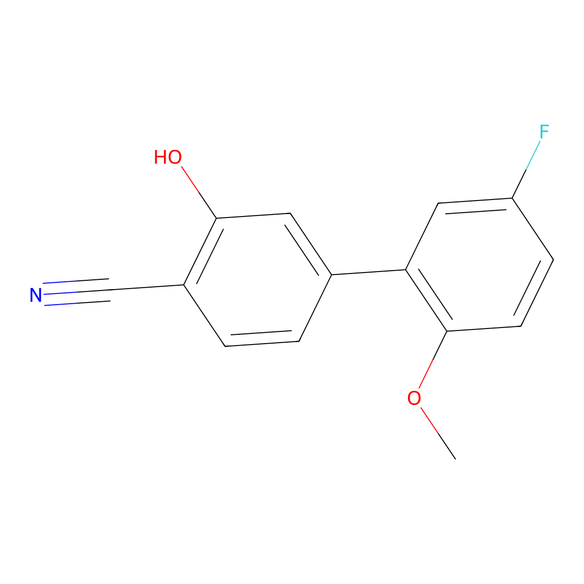 2-Cyano-5-(5-fluoro-2-methoxyphenyl)phenol molecular structure, CAS 1262000-31-6