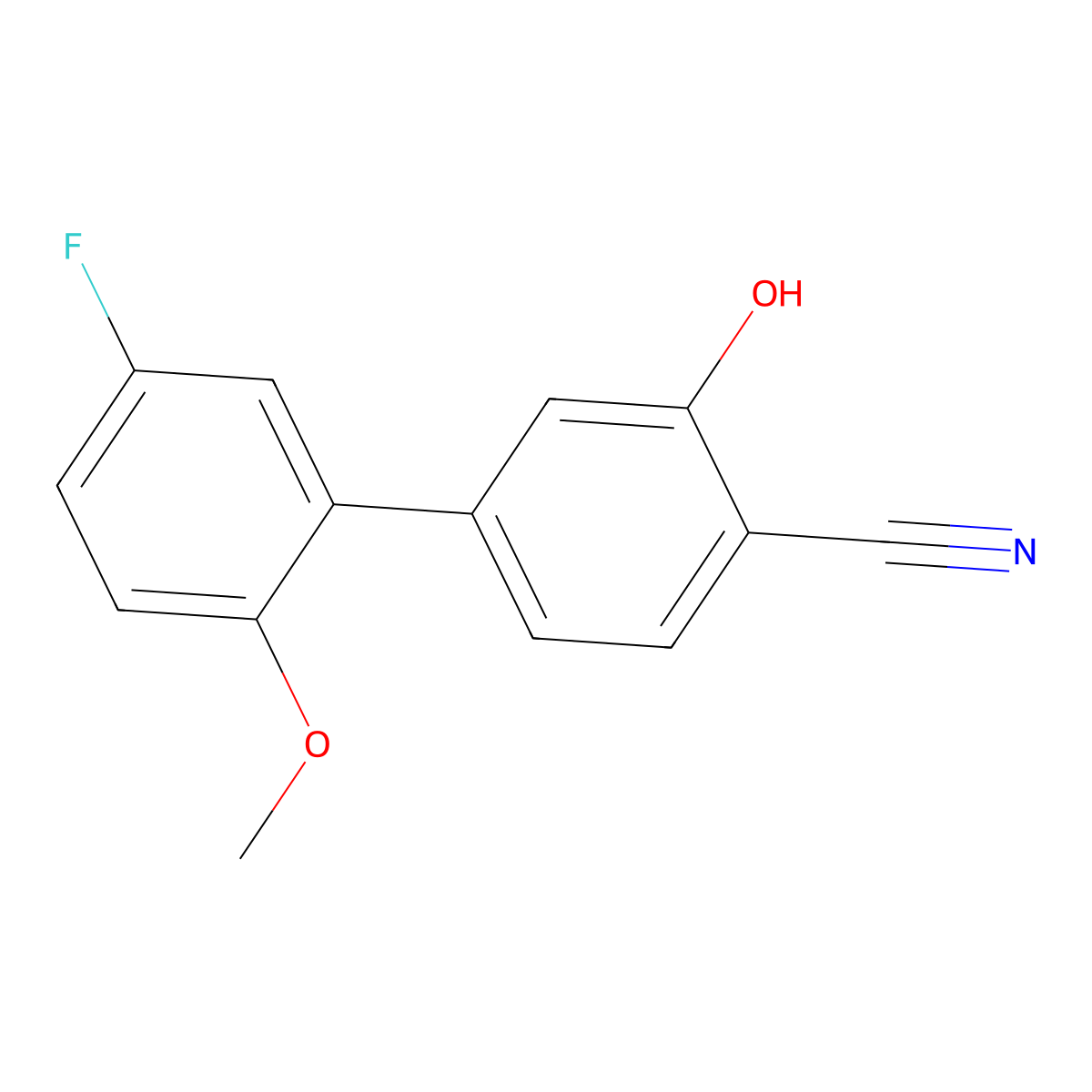 2-Cyano-5-(5-fluoro-2-methoxyphenyl)phenol molecular structure, CAS 1262000-31-6