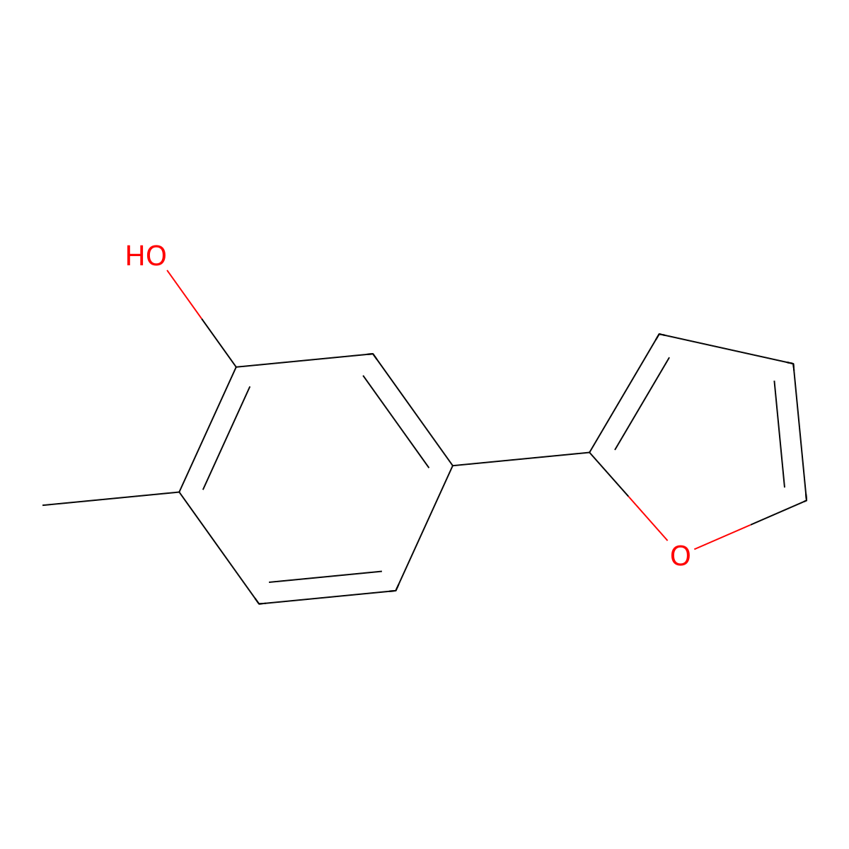 5-(Furan-2-YL)-2-methylphenol molecular structure, CAS 1262000-32-7