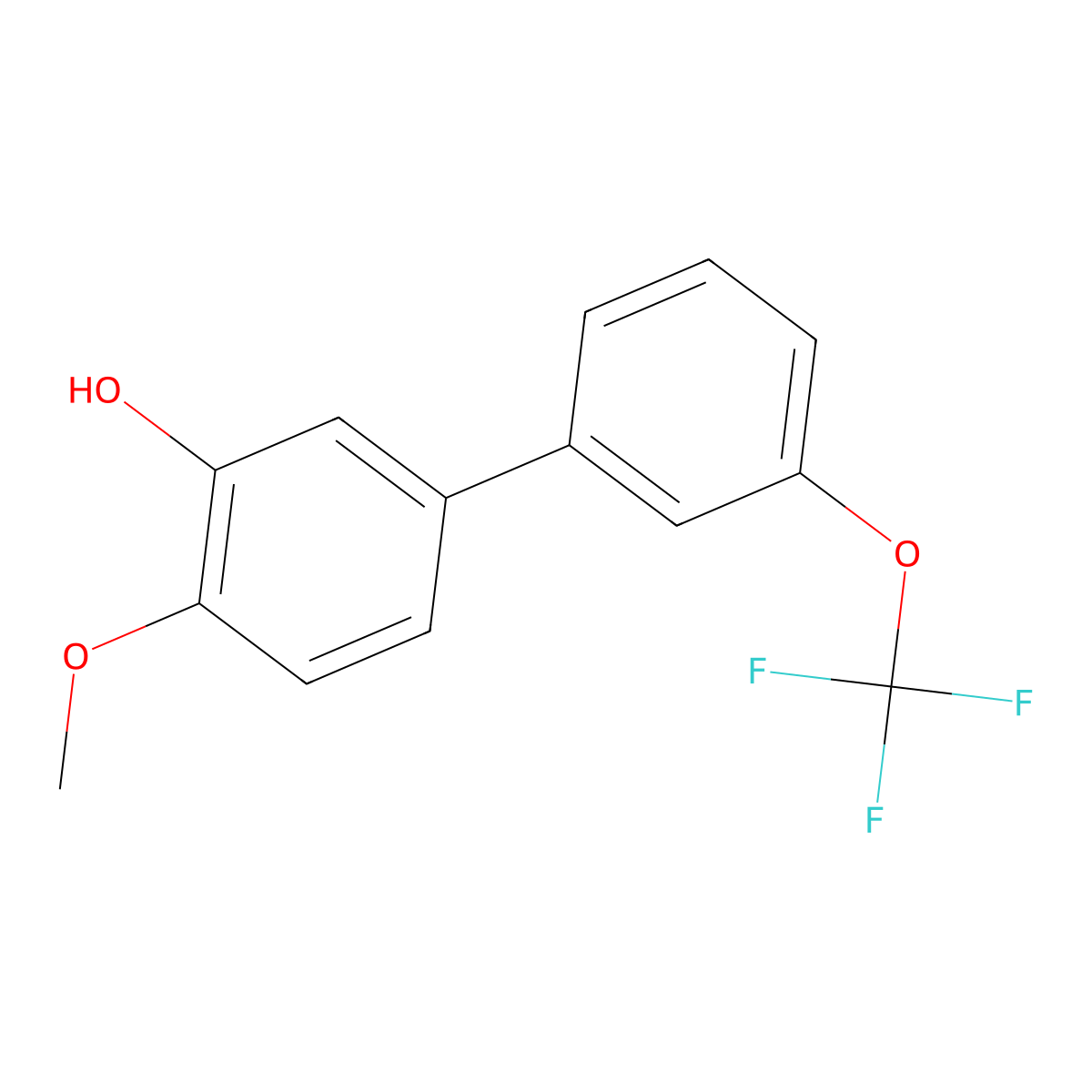 2-Methoxy-5-(3-trifluoromethoxyphenyl)phenol molecular structure, CAS 1262000-44-1