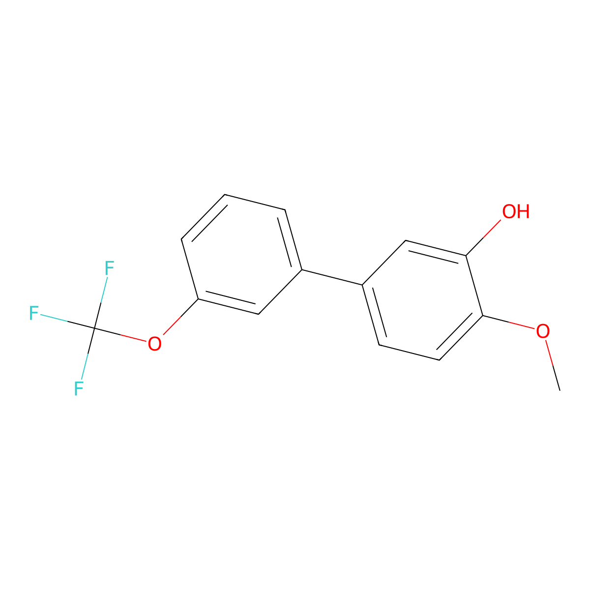 2-Methoxy-5-(3-trifluoromethoxyphenyl)phenol molecular structure, CAS 1262000-44-1