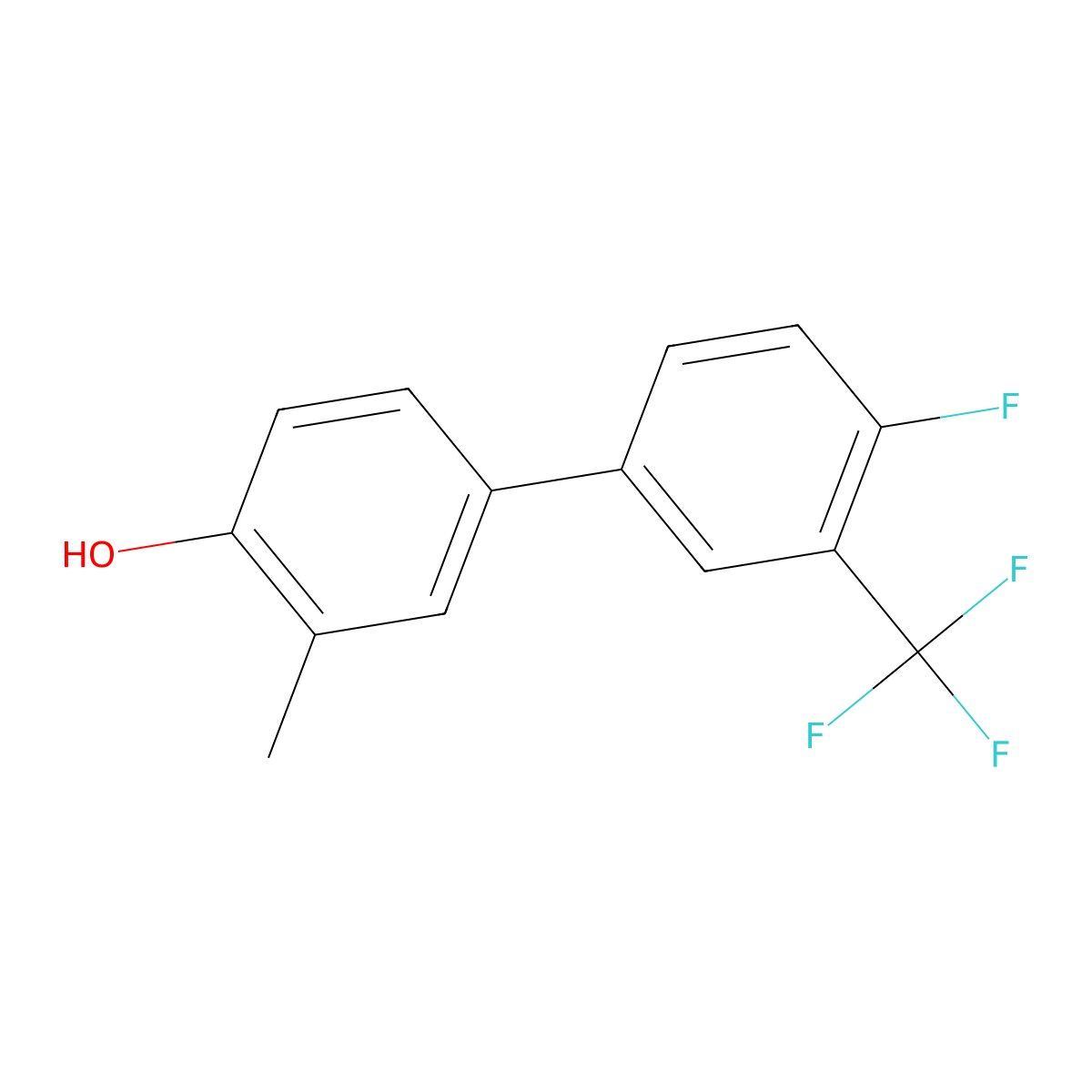 4-(4-Fluoro-3-trifluoromethylphenyl)-2-methylphenol molecular structure, CAS 1262000-47-4