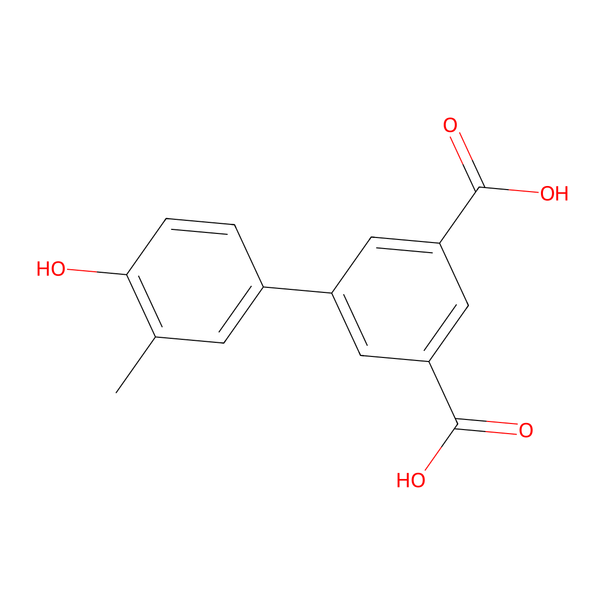 4-(3,5-Dicarboxyphenyl)-2-methylphenol molecular structure, CAS 1262000-53-2