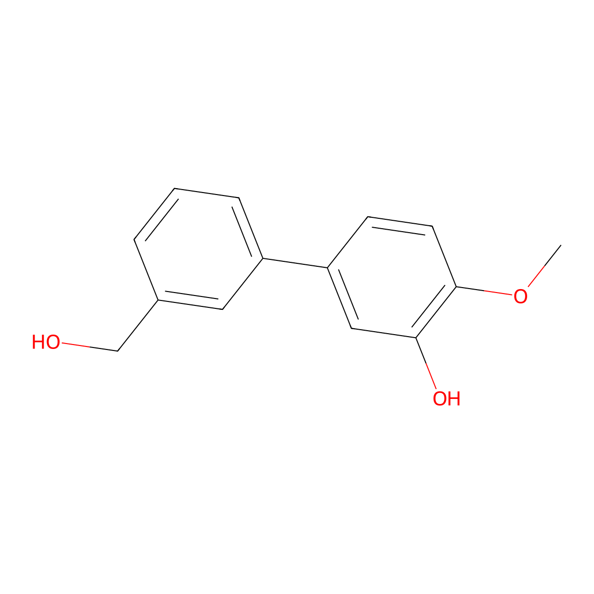 5-(3-Hydroxymethylphenyl)-2-methoxyphenol molecular structure, CAS 1262000-64-5
