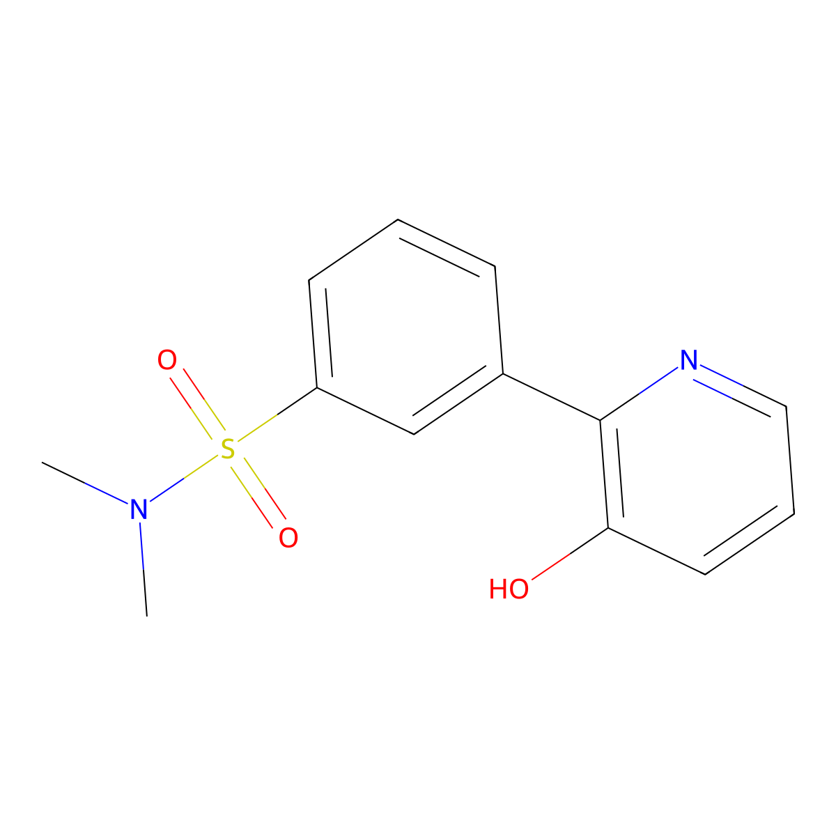 2-(3-N,N-Dimethylsulfamoylphenyl)-3-hydroxypyridine molecular structure, CAS 1262000-70-3