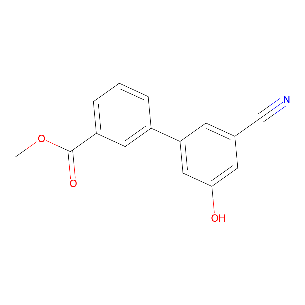 3-Cyano-5-(3-methoxycarbonylphenyl)phenol molecular structure, CAS 1262000-72-5