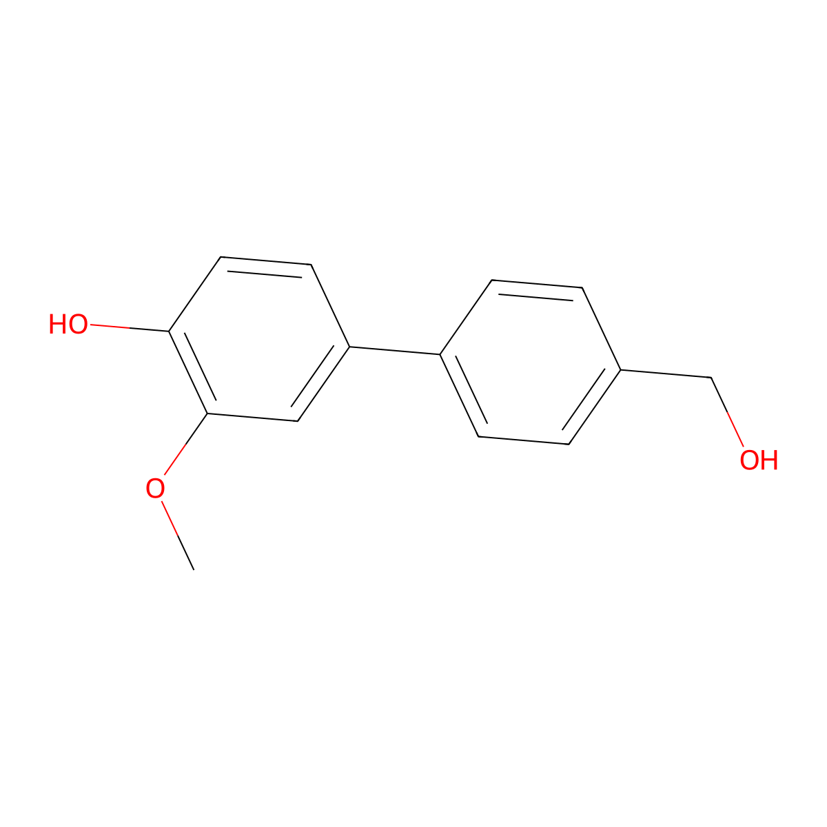 4-(4-Hydroxymethylphenyl)-2-methoxyphenol molecular structure, CAS 1262000-76-9