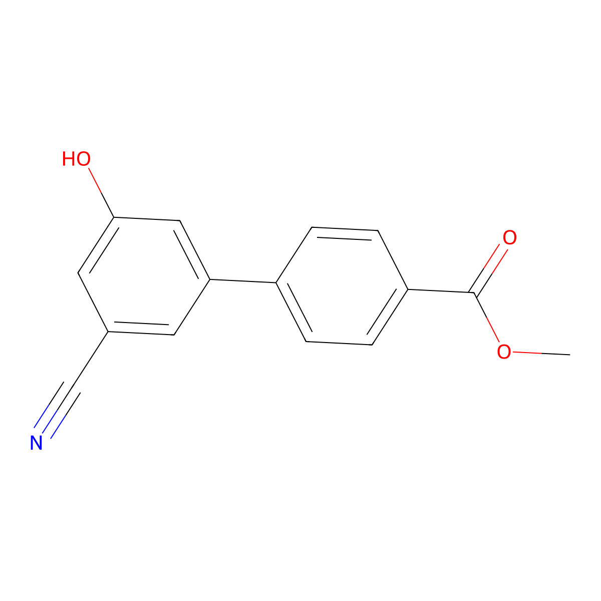 3-Cyano-5-(4-methoxycarbonylphenyl)phenol molecular structure, CAS 1262000-78-1
