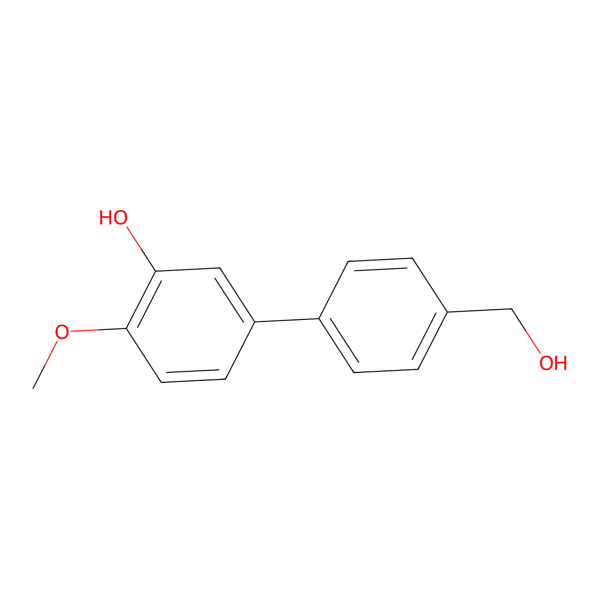 5-(4-Hydroxymethylphenyl)-2-methoxyphenol molecular structure, CAS 1262000-81-6