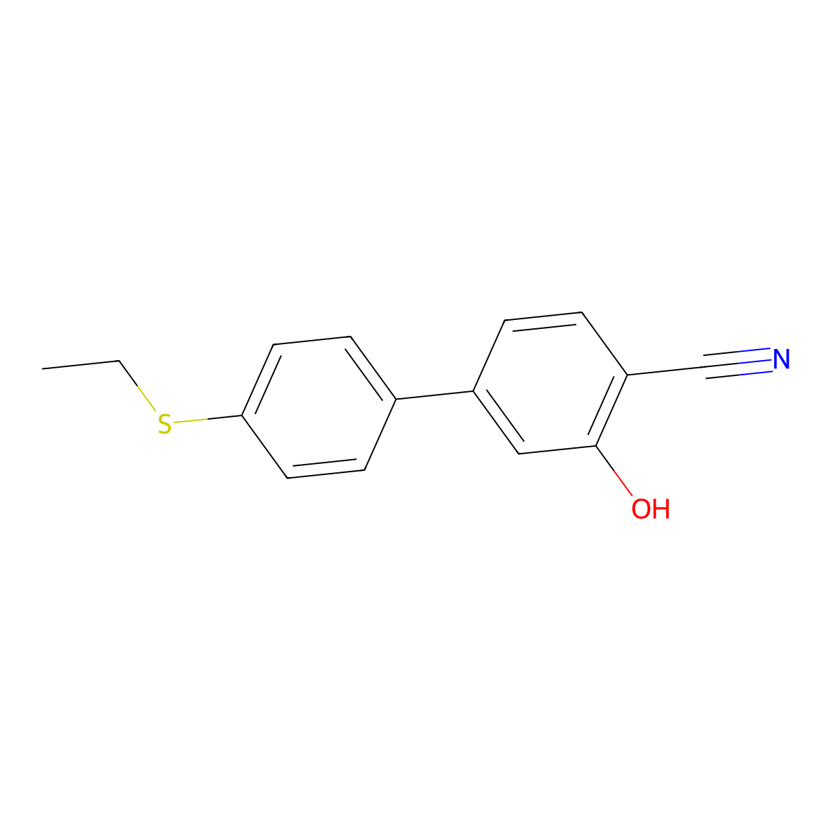 2-Cyano-5-(4-ethylthiophenyl)phenol molecular structure, CAS 1262000-85-0