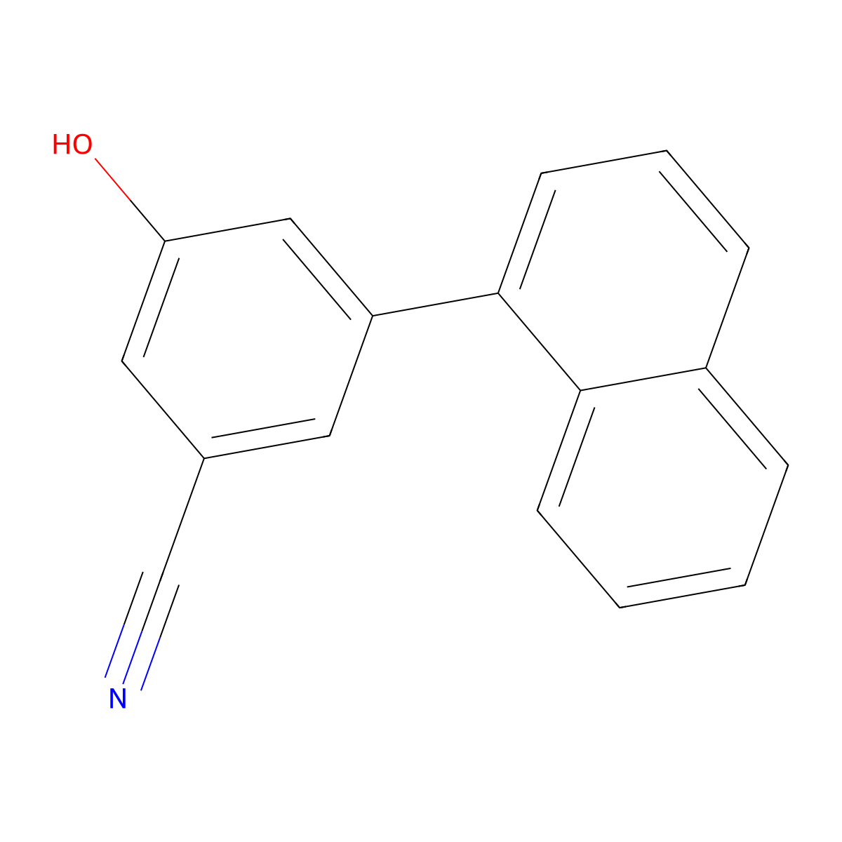 3-Hydroxy-5-(naphthalen-1-yl)benzonitrile molecular structure, CAS 1262000-90-7