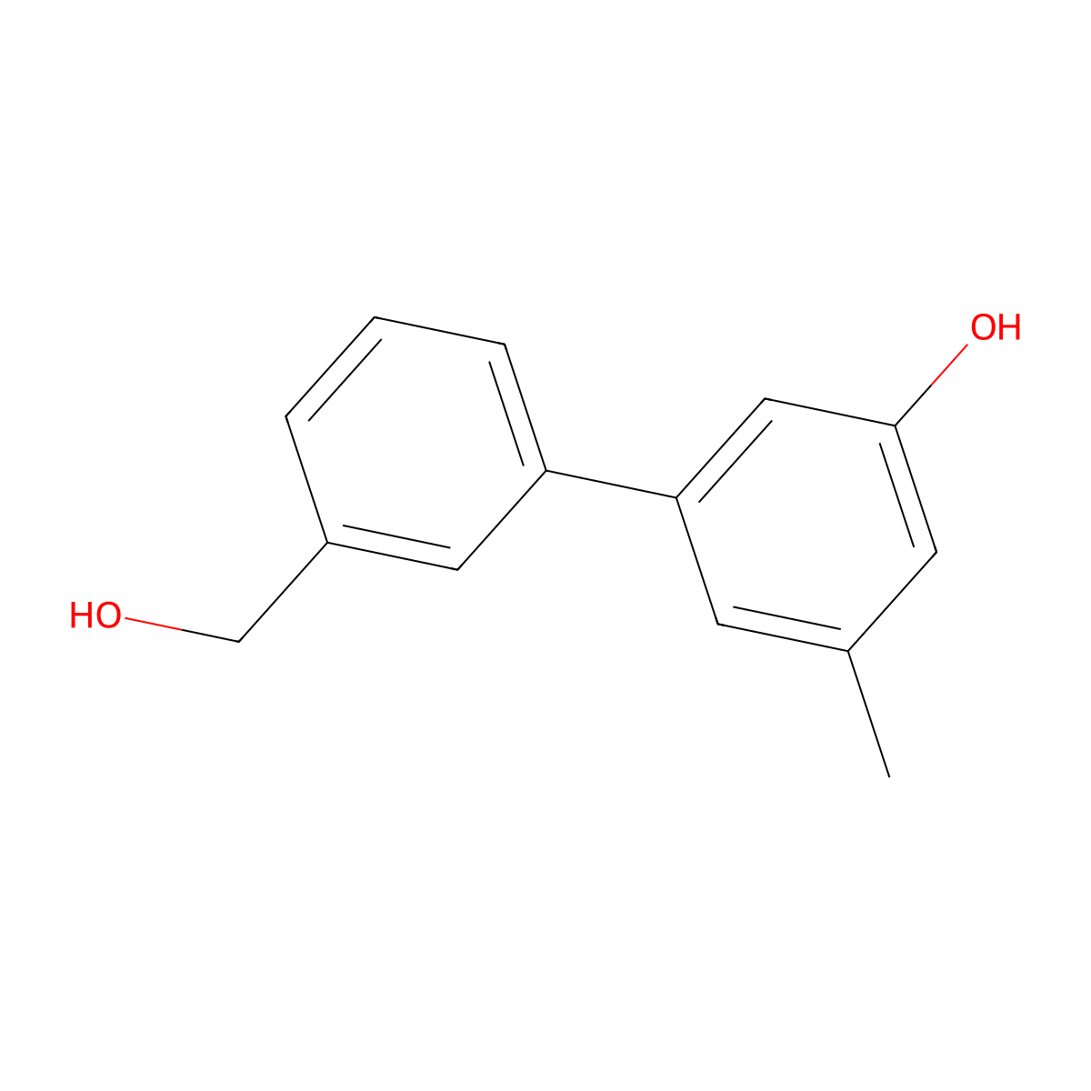 5-(3-Hydroxymethylphenyl)-3-methylphenol molecular structure, CAS 1262001-03-5