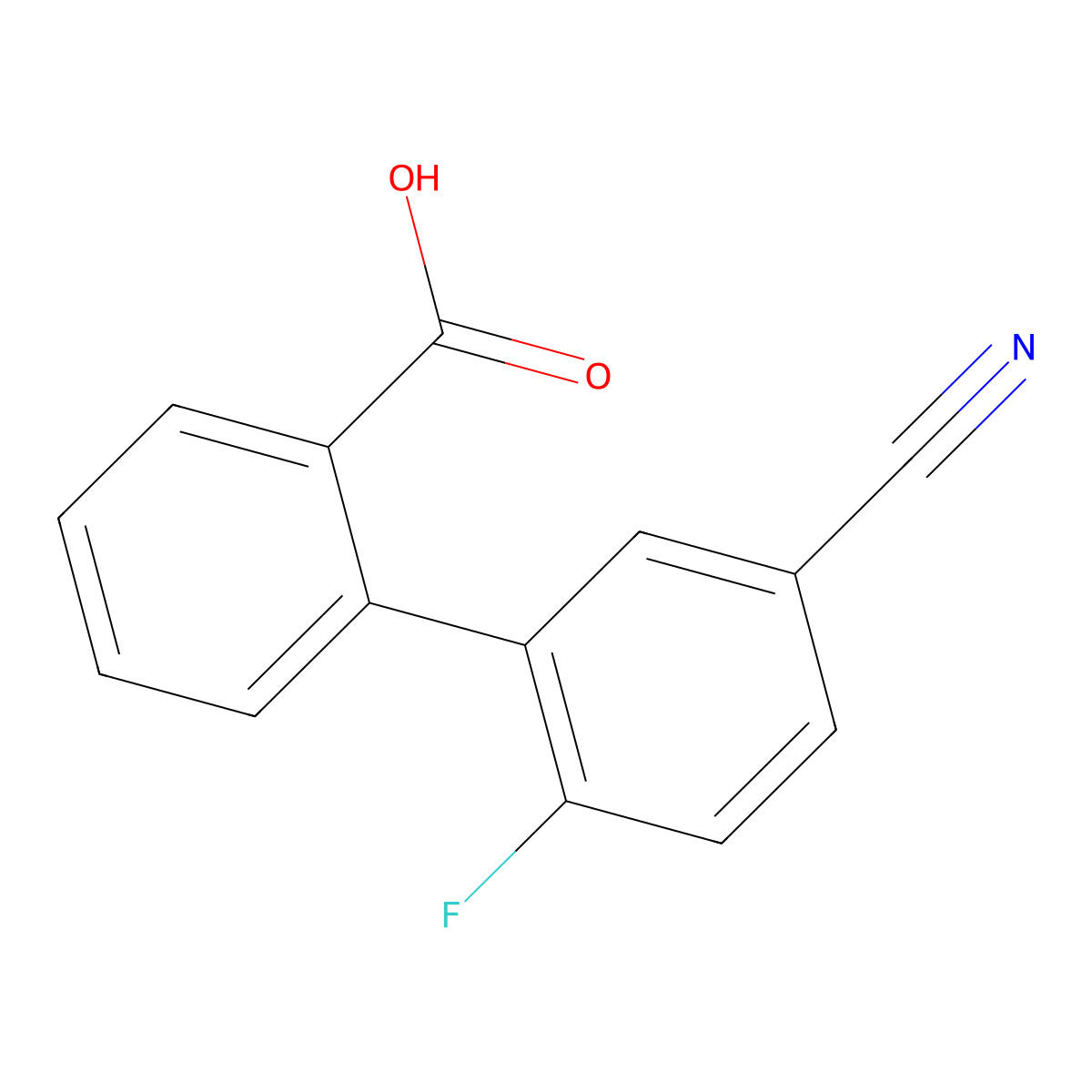 2-(5-Cyano-2-fluorophenyl)benzoic acid molecular structure, CAS 1262001-04-6