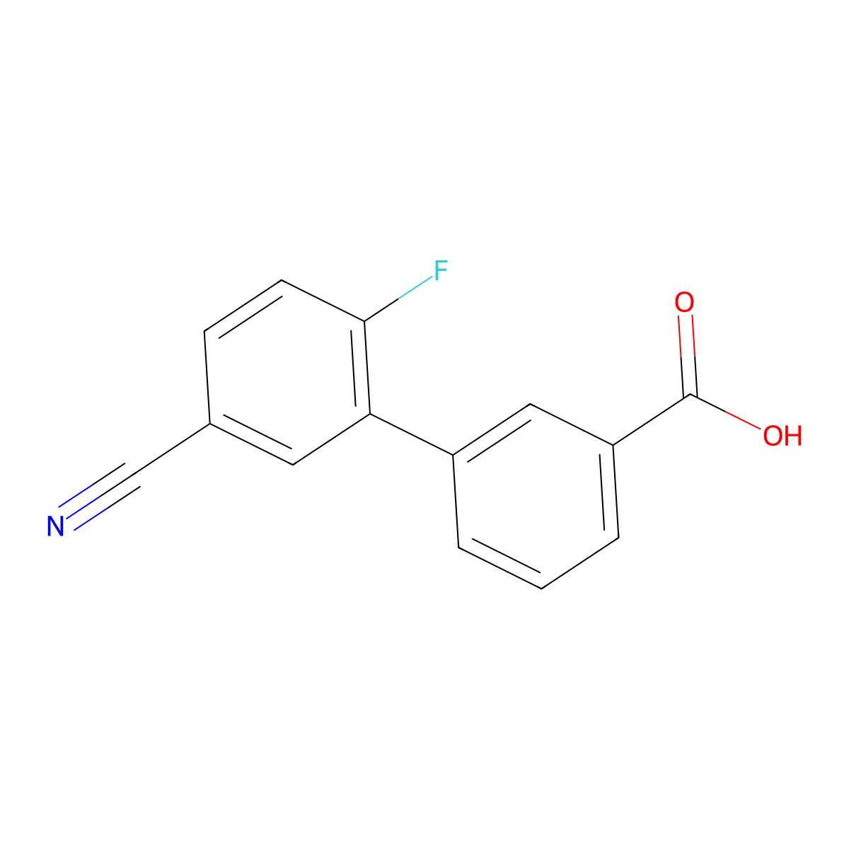 3-(5-Cyano-2-fluorophenyl)benzoic acid molecular structure, CAS 1262001-13-7