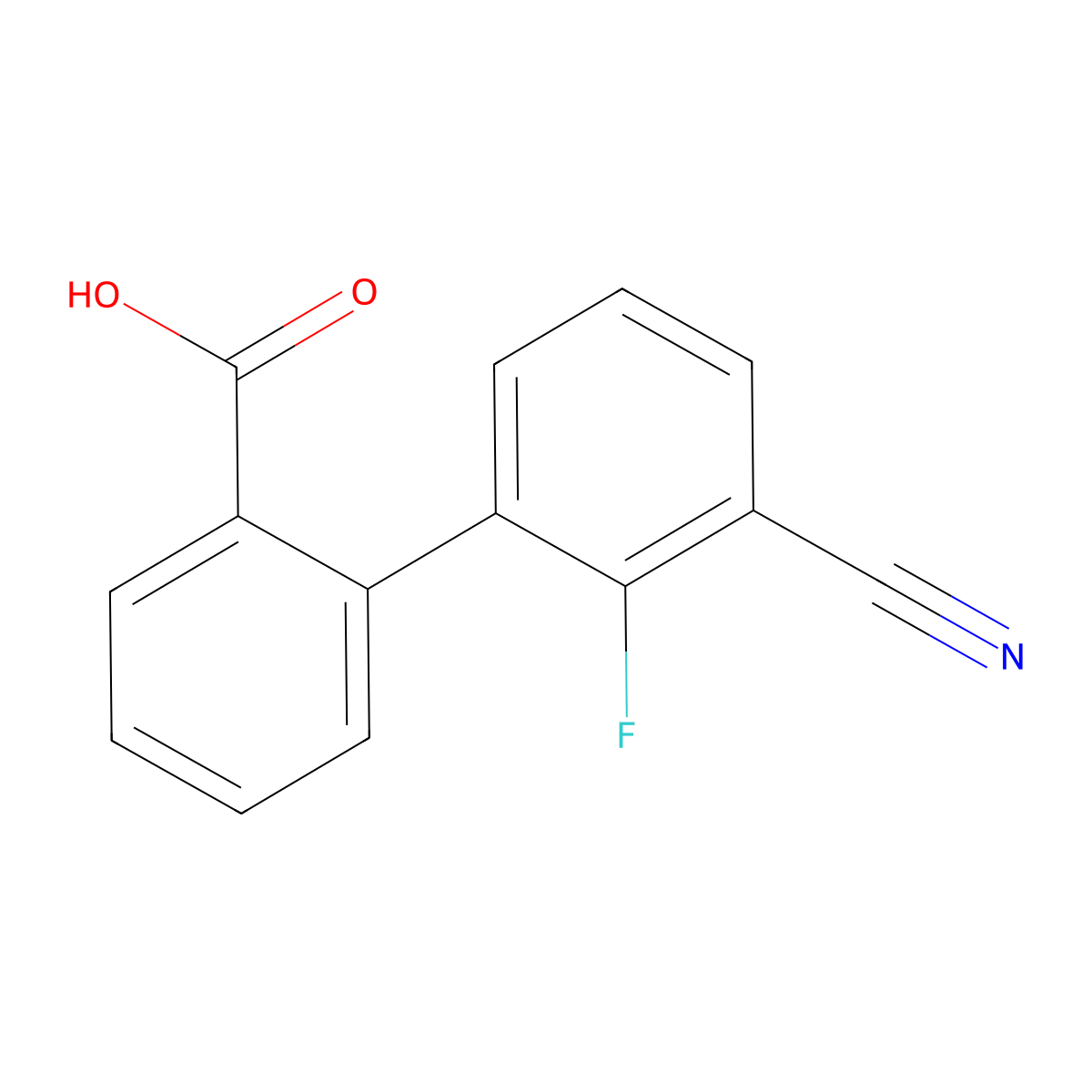 2-(3-Cyano-2-fluorophenyl)benzoic acid molecular structure, CAS 1262001-18-2