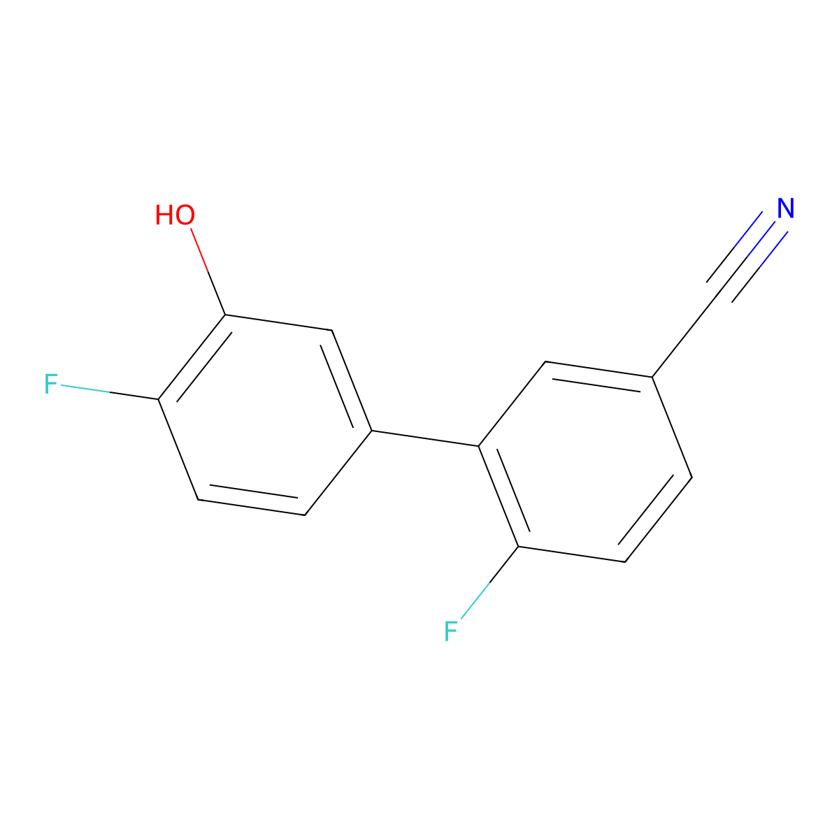 5-(5-Cyano-2-fluorophenyl)-2-fluorophenol molecular structure, CAS 1262001-21-7