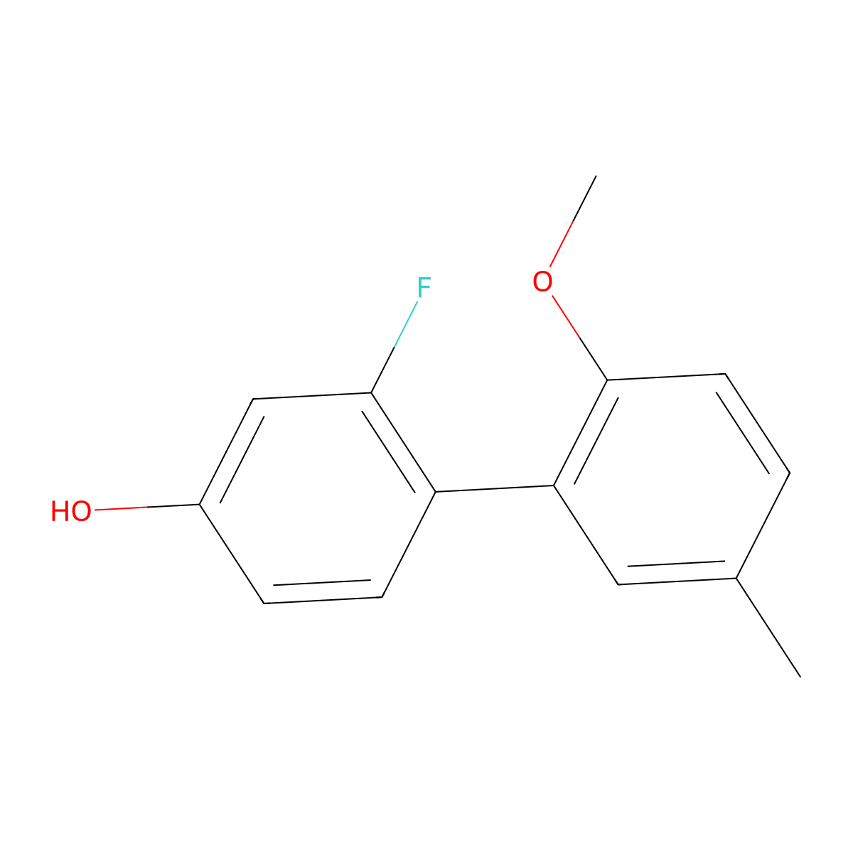3-Fluoro-4-(2-methoxy-5-methylphenyl)phenol molecular structure, CAS 1262001-33-1