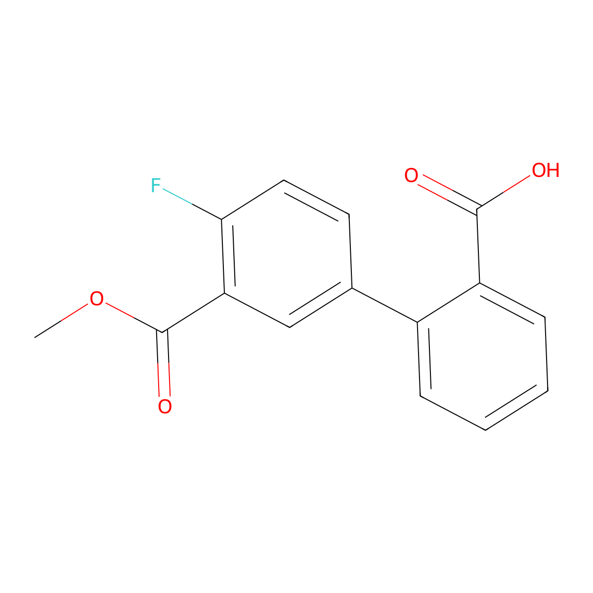 2-(4-Fluoro-3-methoxycarbonylphenyl)benzoic acid molecular structure, CAS 1262001-37-5