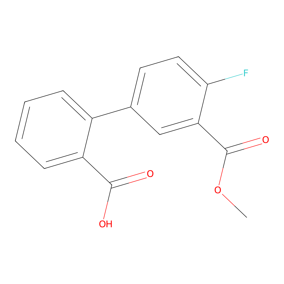 2-(4-Fluoro-3-methoxycarbonylphenyl)benzoic acid molecular structure, CAS 1262001-37-5