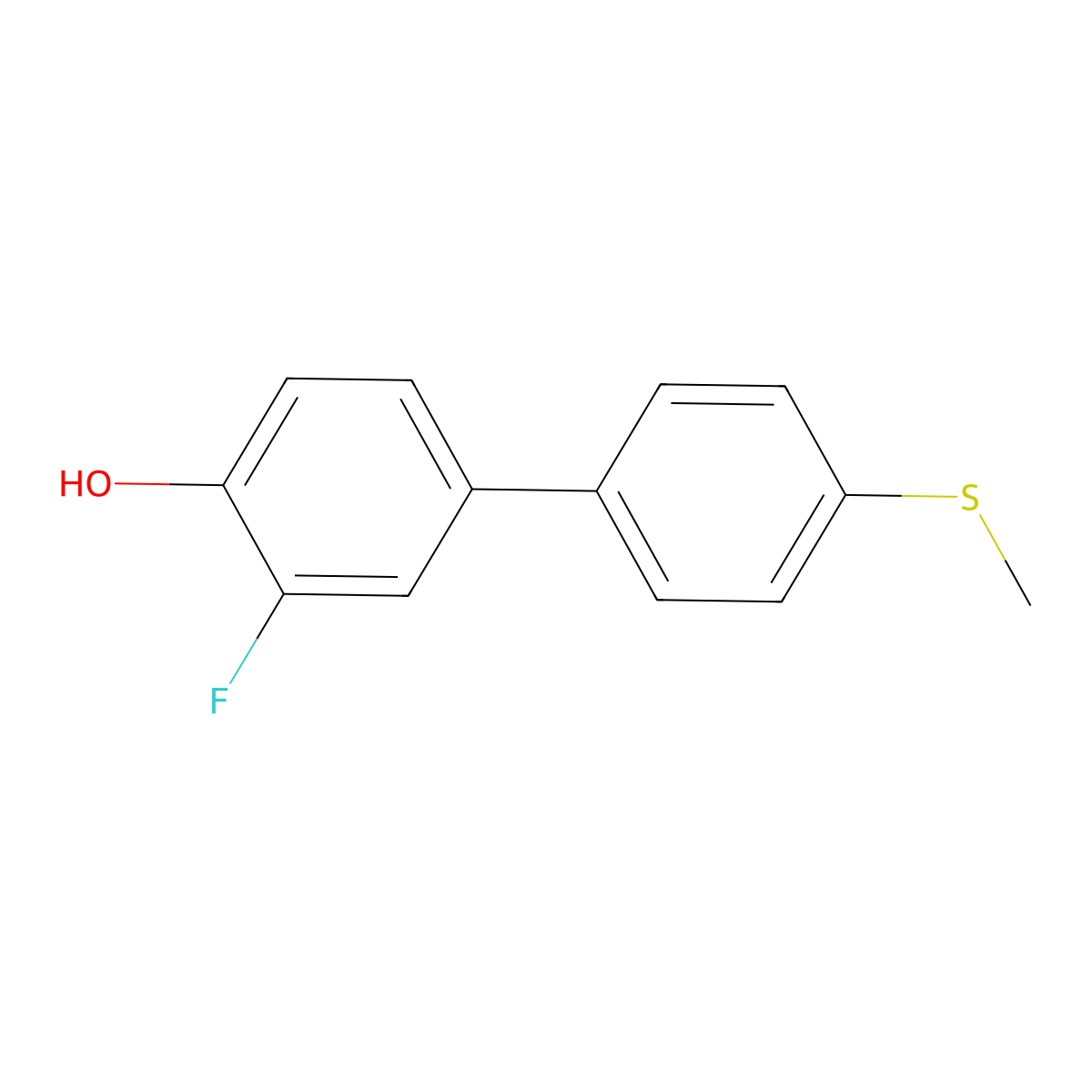 2-Fluoro-4-(4-methylthiophenyl)phenol molecular structure, CAS 1262001-43-3