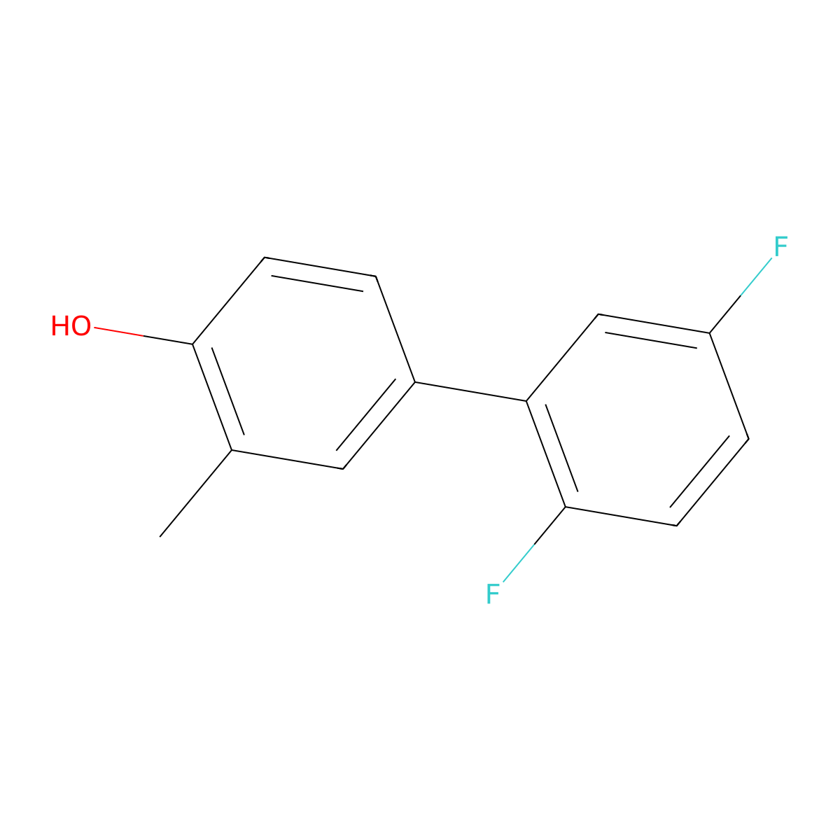 4-(2,5-Difluorophenyl)-2-methylphenol molecular structure, CAS 1262001-57-9