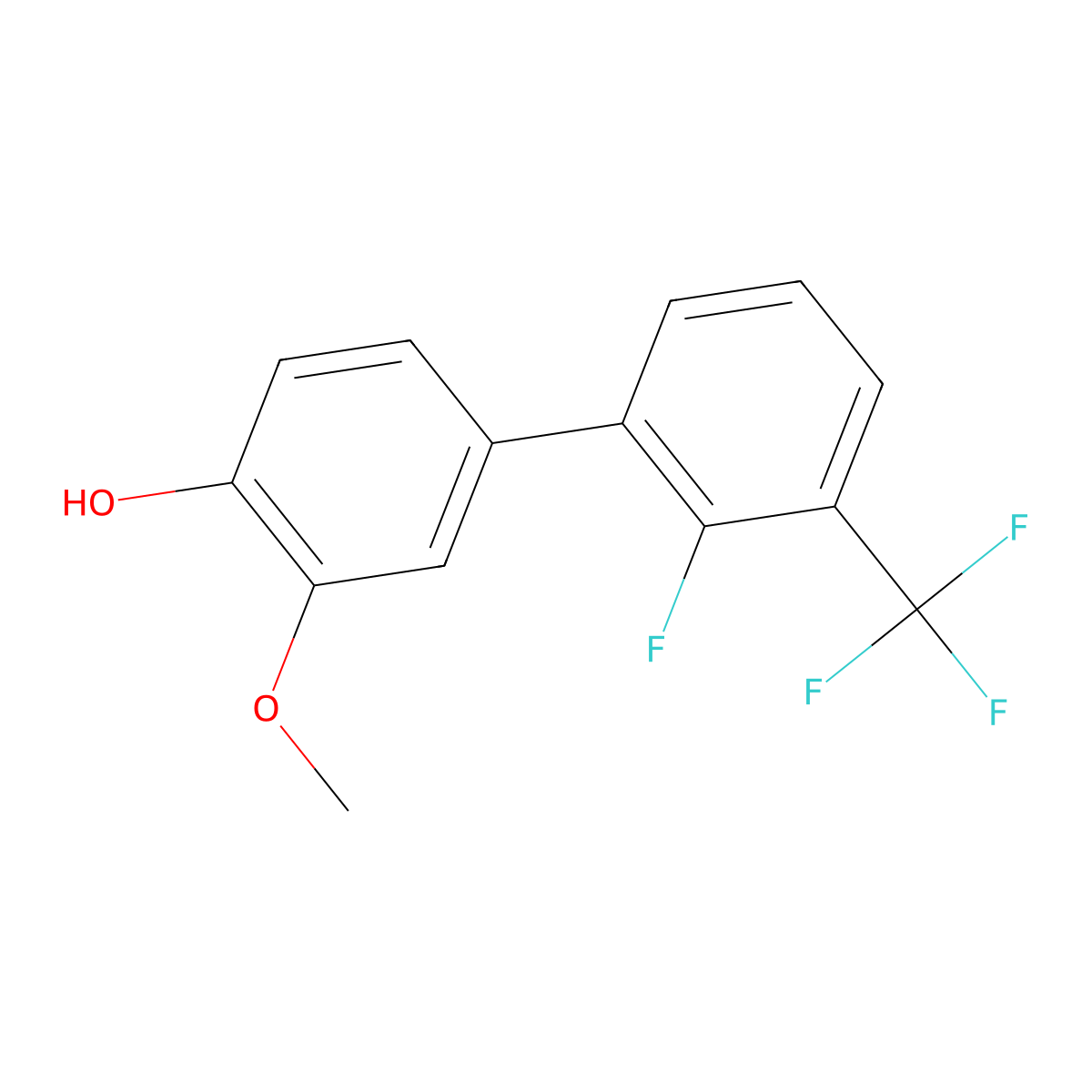 4-(2-Fluoro-3-trifluoromethylphenyl)-2-methoxyphenol molecular structure, CAS 1262001-60-4