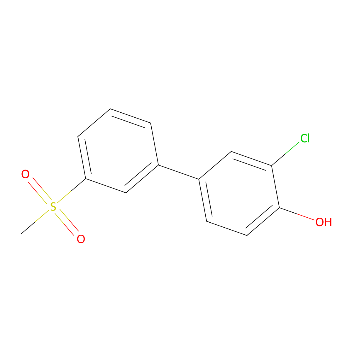 2-Chloro-4-(3-methylsulfonylphenyl)phenol molecular structure, CAS 1262001-61-5