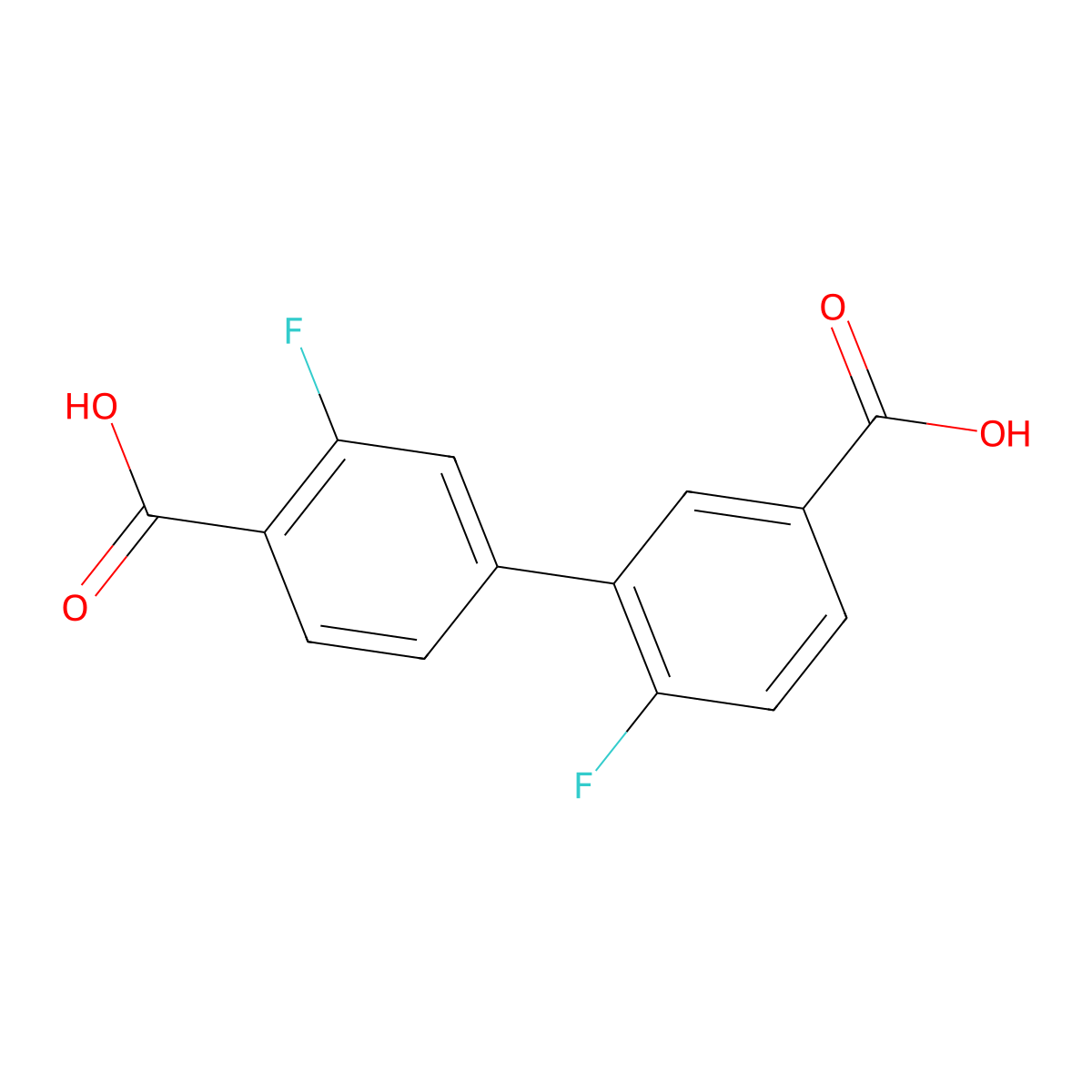 3-(4-Carboxy-3-fluorophenyl)-4-fluorobenzoic acid molecular structure, CAS 1262001-65-9