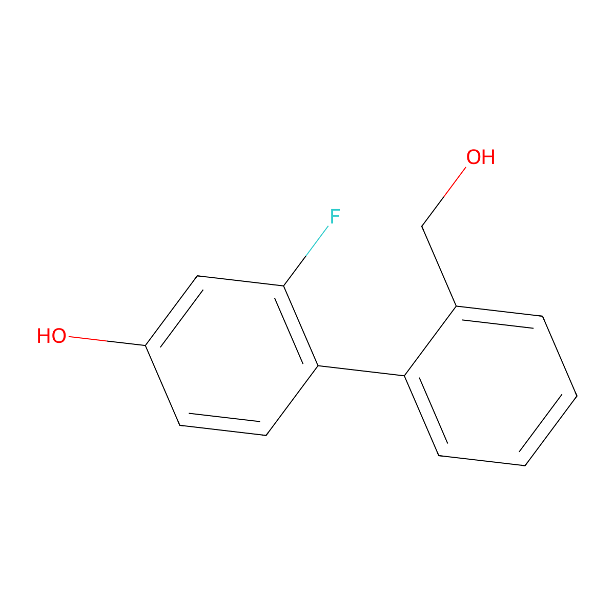 3-Fluoro-4-(2-hydroxymethylphenyl)phenol molecular structure, CAS 1262001-76-2