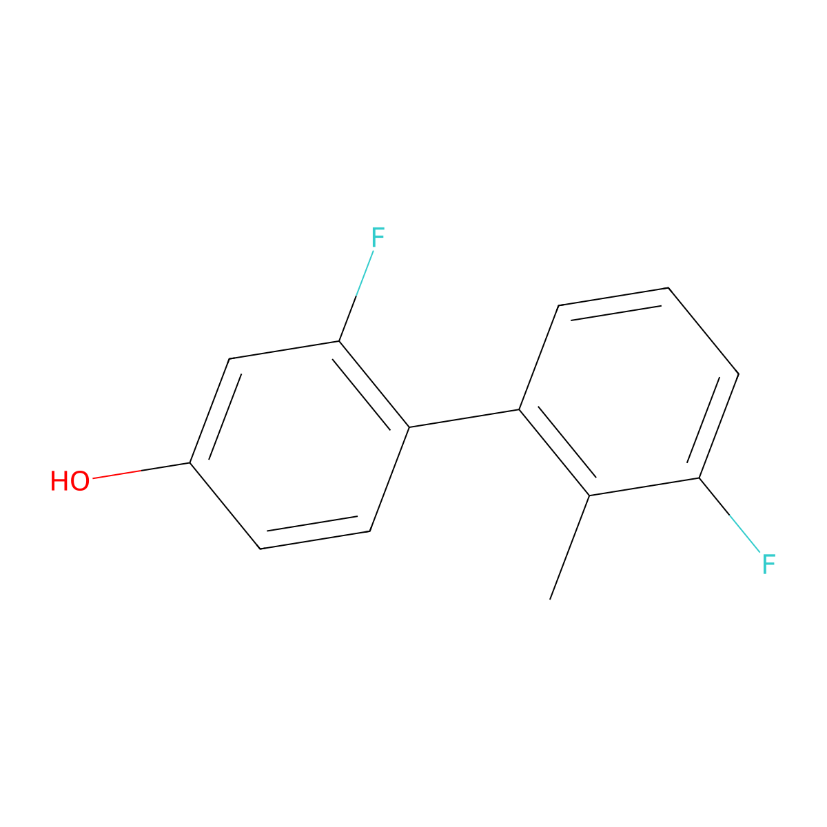 3-Fluoro-4-(3-fluoro-2-methylphenyl)phenol molecular structure, CAS 1262001-92-2