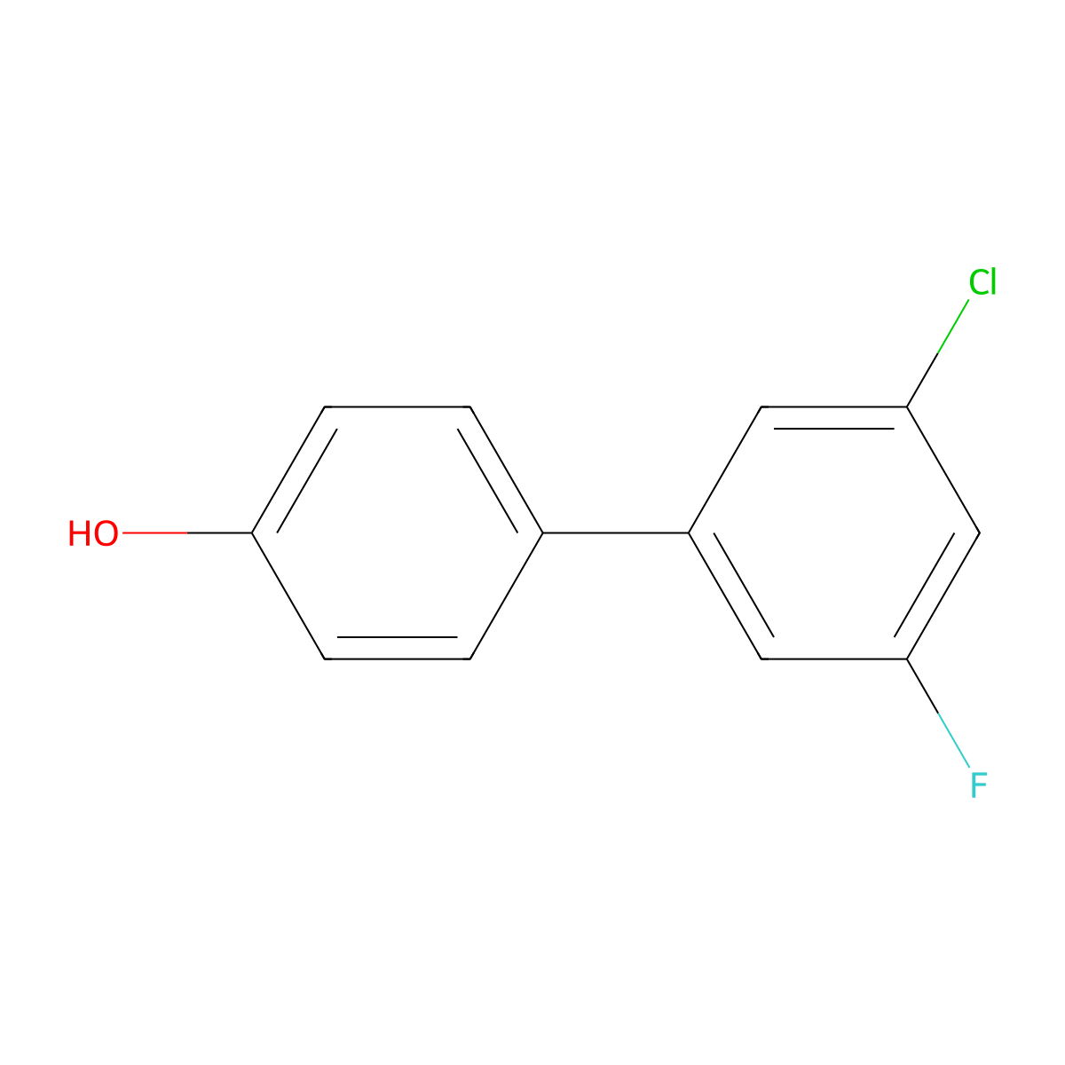 4-(3-Chloro-5-fluorophenyl)phenol molecular structure, CAS 1262001-95-5