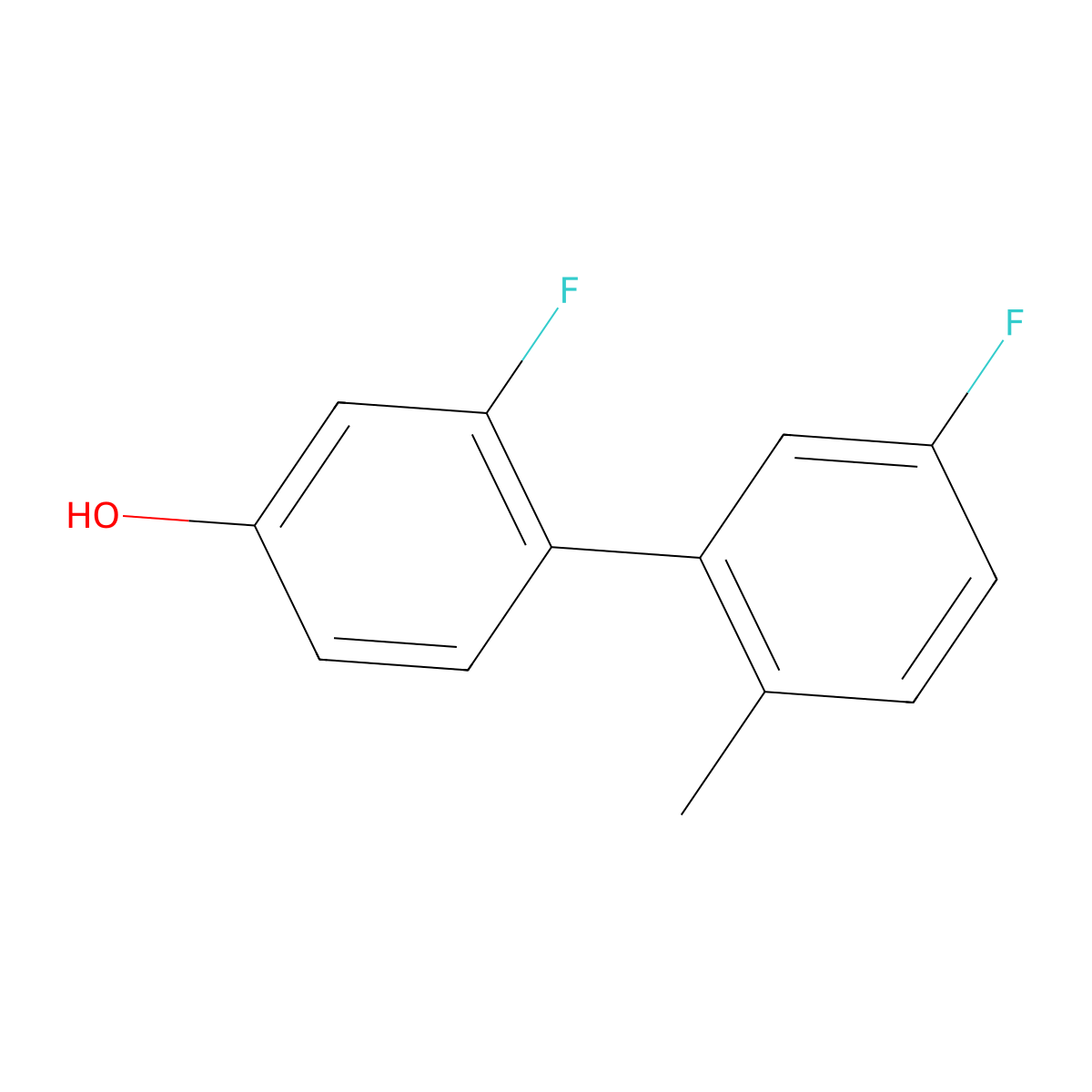 3-Fluoro-4-(5-fluoro-2-methylphenyl)phenol molecular structure, CAS 1262001-98-8