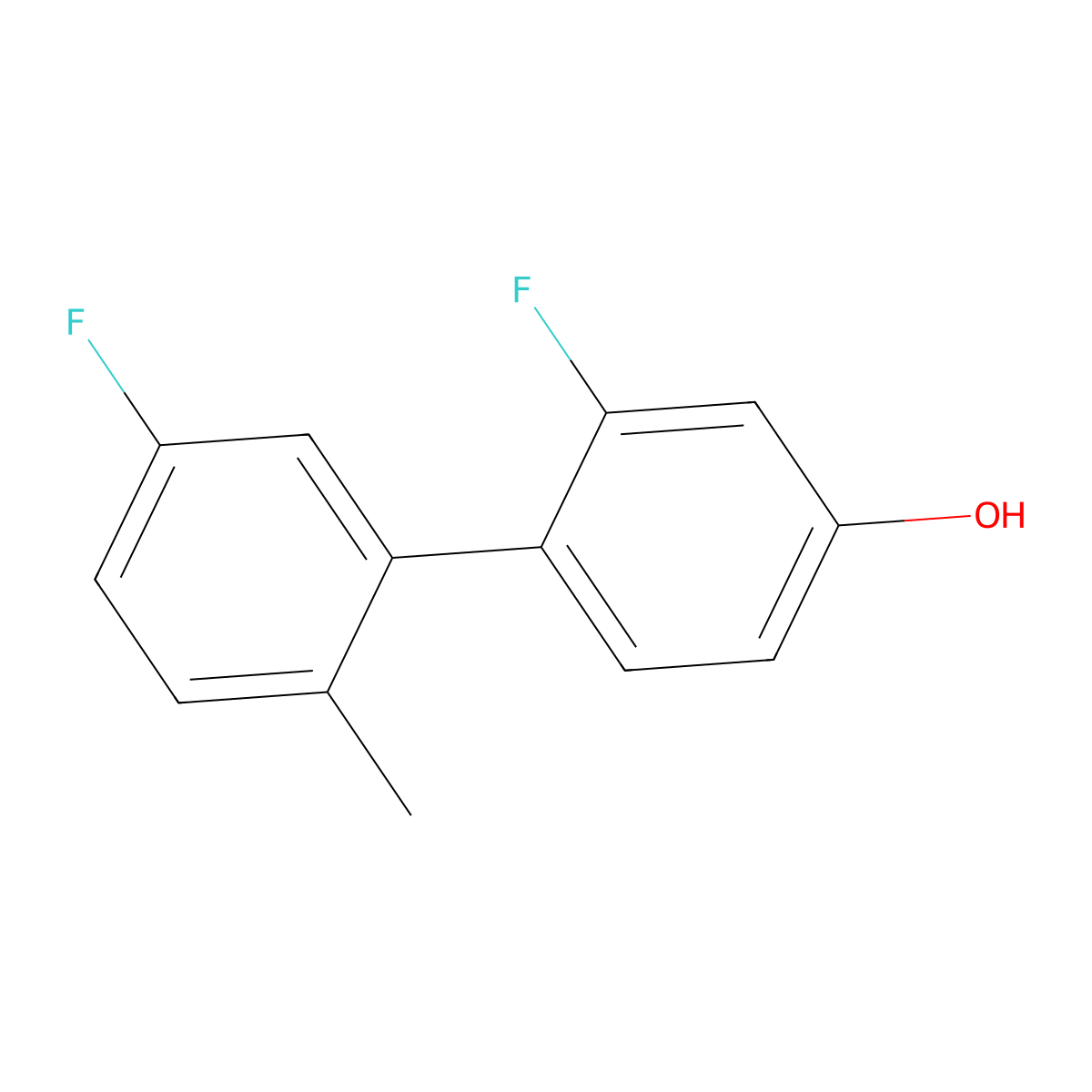 3-Fluoro-4-(5-fluoro-2-methylphenyl)phenol molecular structure, CAS 1262001-98-8