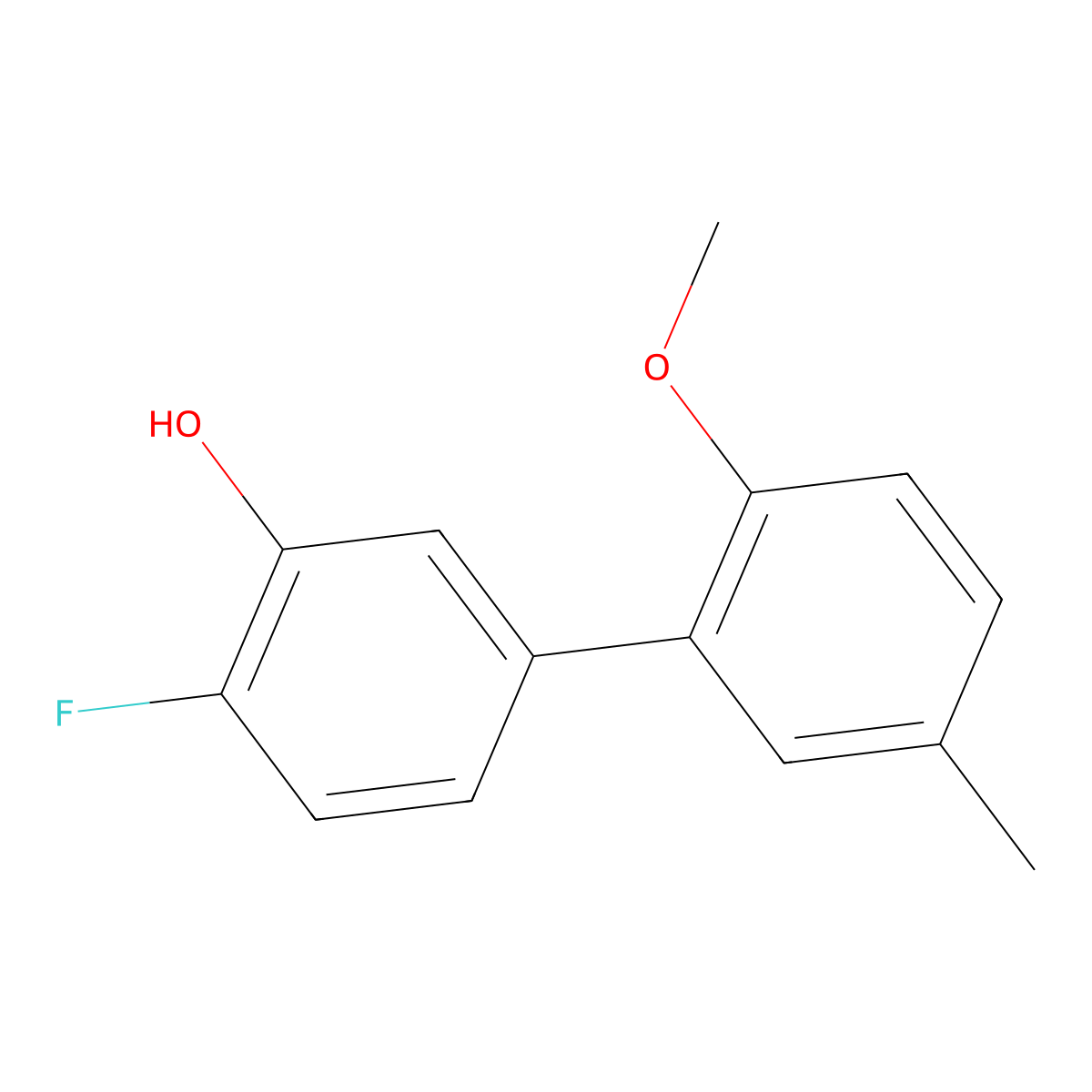 2-Fluoro-5-(2-methoxy-5-methylphenyl)phenol molecular structure, CAS 1262002-09-4