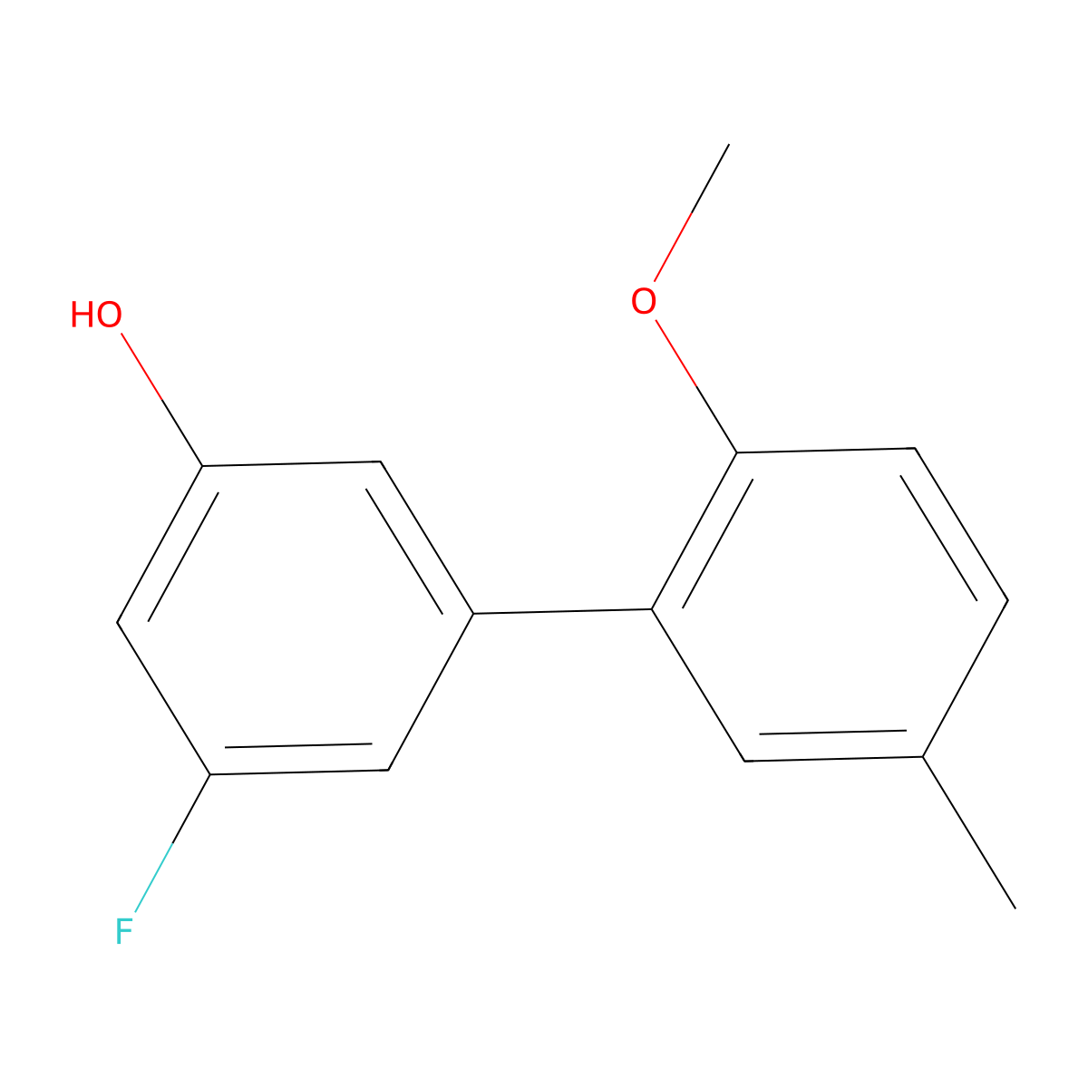 3-Fluoro-5-(2-methoxy-5-methylphenyl)phenol molecular structure, CAS 1262002-15-2