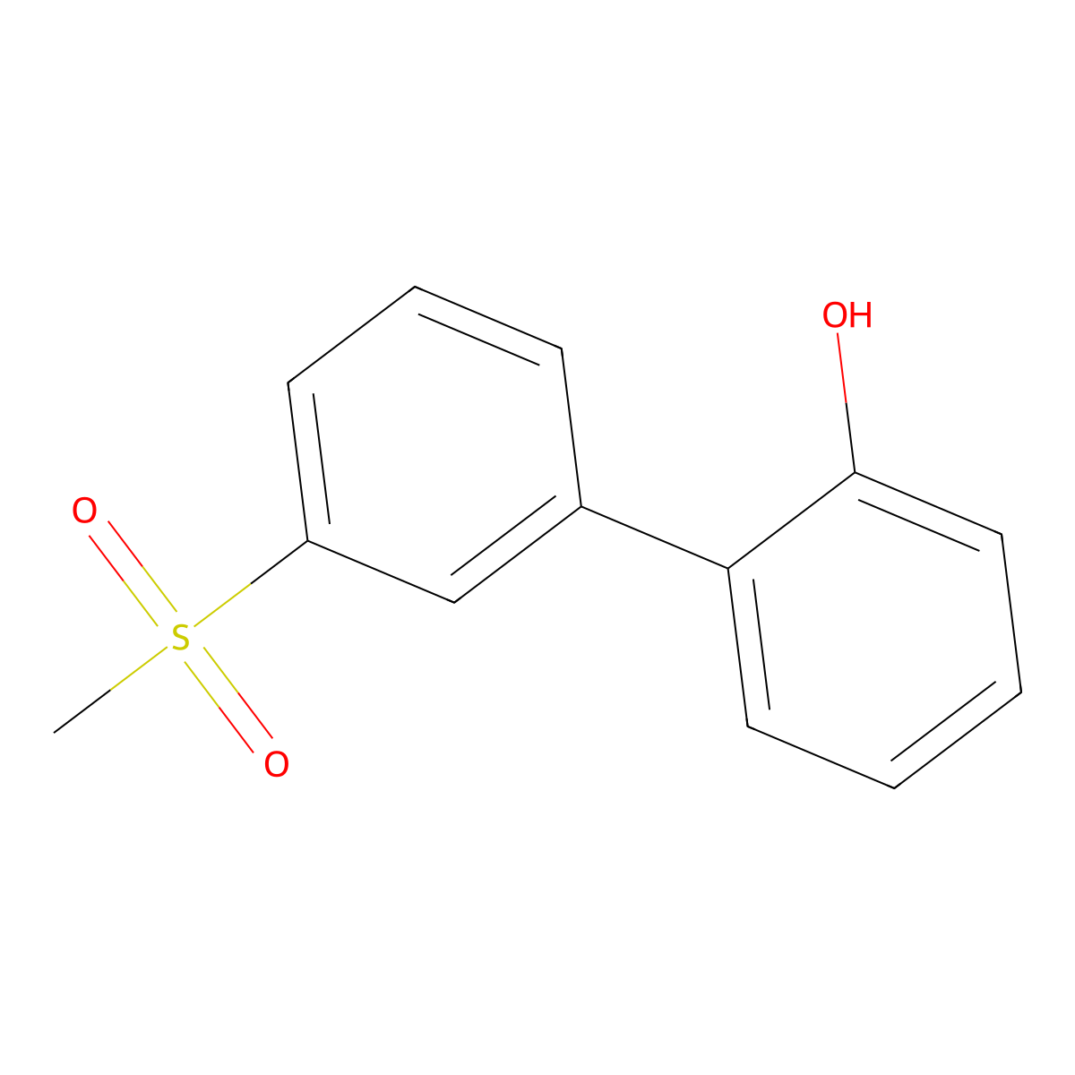 2-(3-Methylsulfonylphenyl)phenol molecular structure, CAS 1262002-19-6