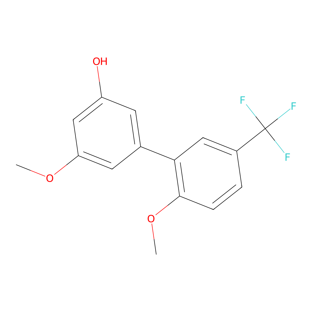 2',5-Dimethoxy-5'-(trifluoromethyl)[1,1'-biphenyl]-3-ol molecular structure, CAS 1262002-28-7