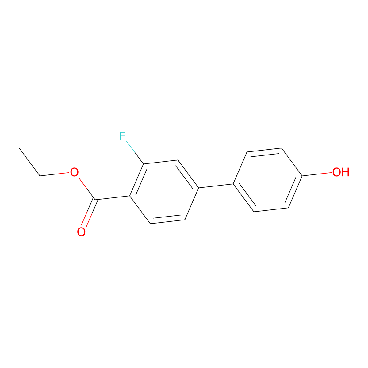4-[4-(Ethoxycarbonyl)-3-fluorophenyl]phenol molecular structure, CAS 1262002-29-8