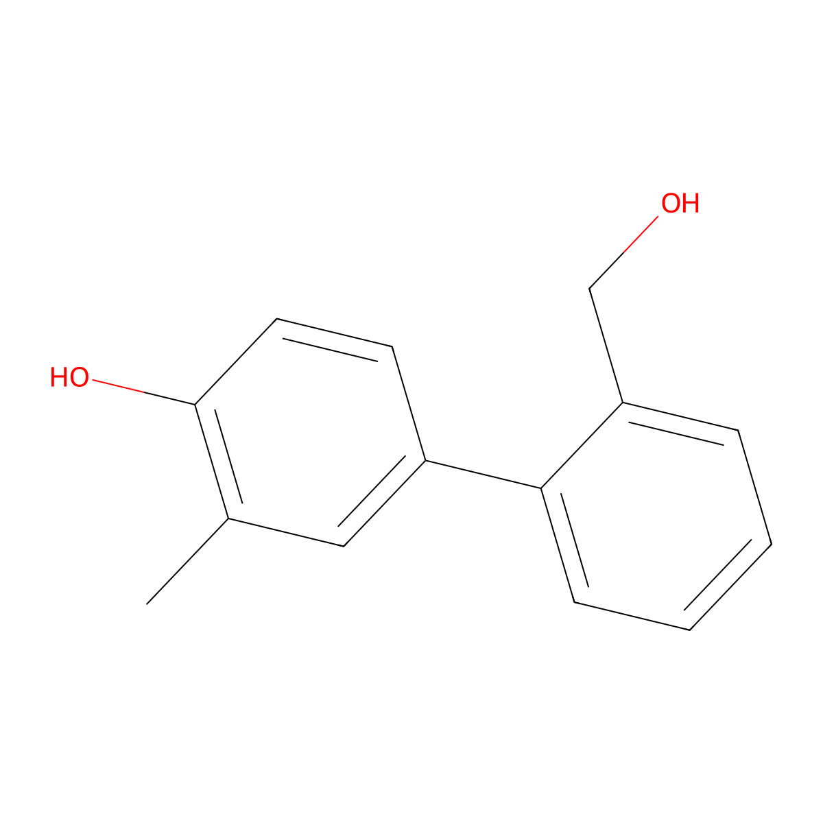 4-(2-Hydroxymethylphenyl)-2-methylphenol molecular structure, CAS 1262002-33-4