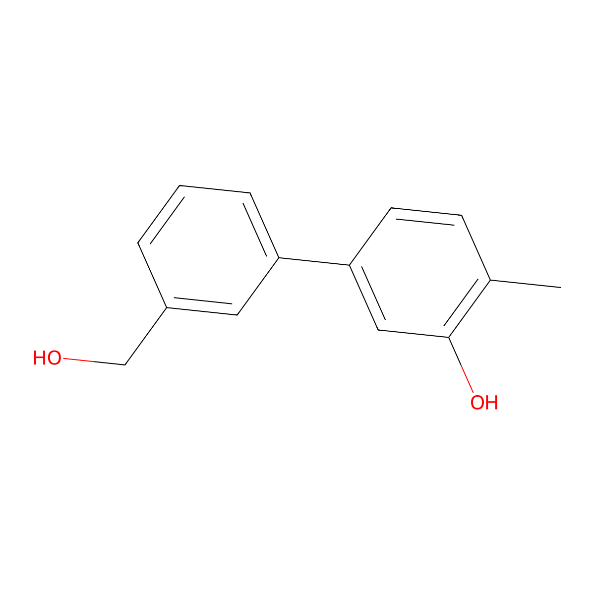 5-(3-Hydroxymethylphenyl)-2-methylphenol molecular structure, CAS 1262002-38-9