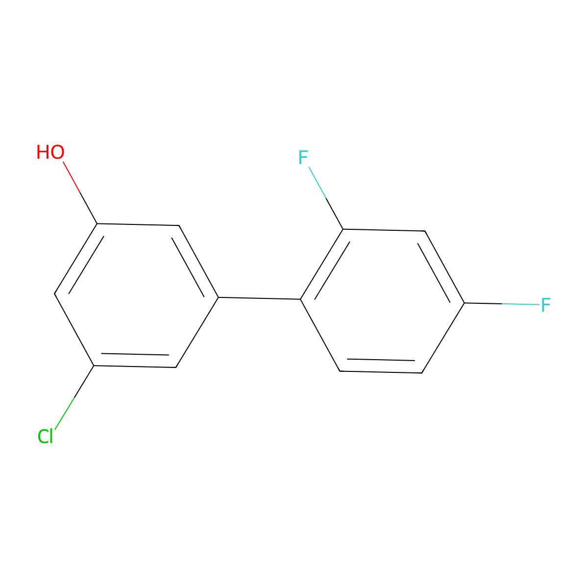 3-Chloro-5-(2,4-difluorophenyl)phenol molecular structure, CAS 1262002-54-9