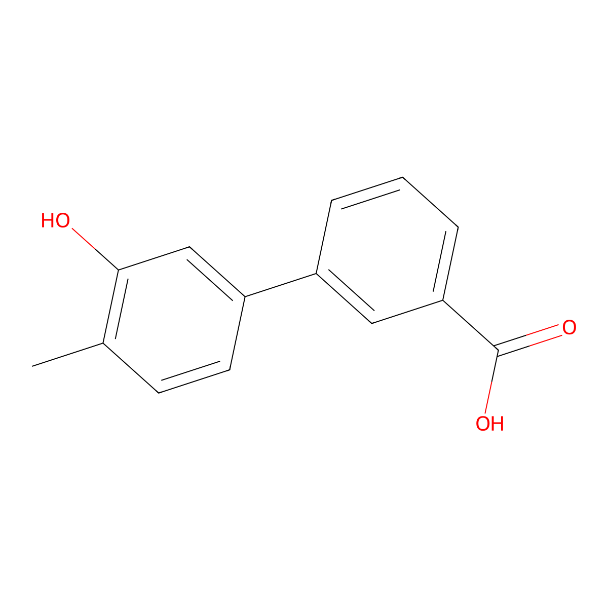 5-(3-Carboxyphenyl)-2-methylphenol molecular structure, CAS 1262002-59-4