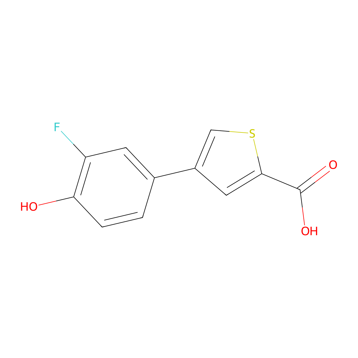 4-(3-Fluoro-4-hydroxyphenyl)thiophene-2-carboxylic acid molecular structure, CAS 1262002-65-2