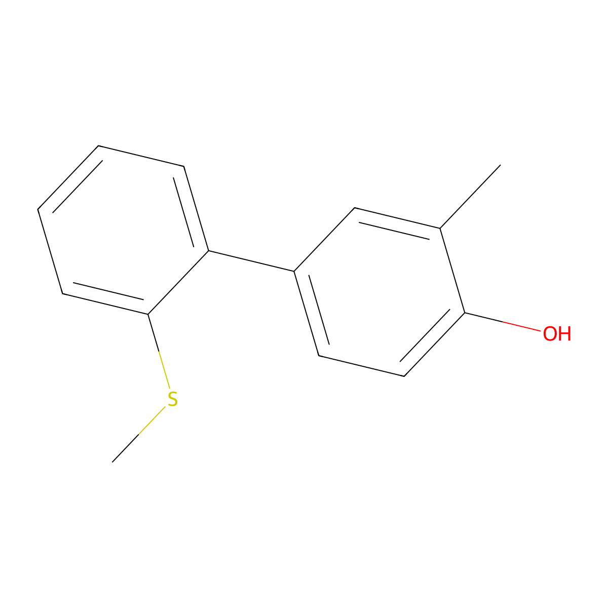 2-Methyl-4-(2-methylthiophenyl)phenol molecular structure, CAS 1262002-69-6