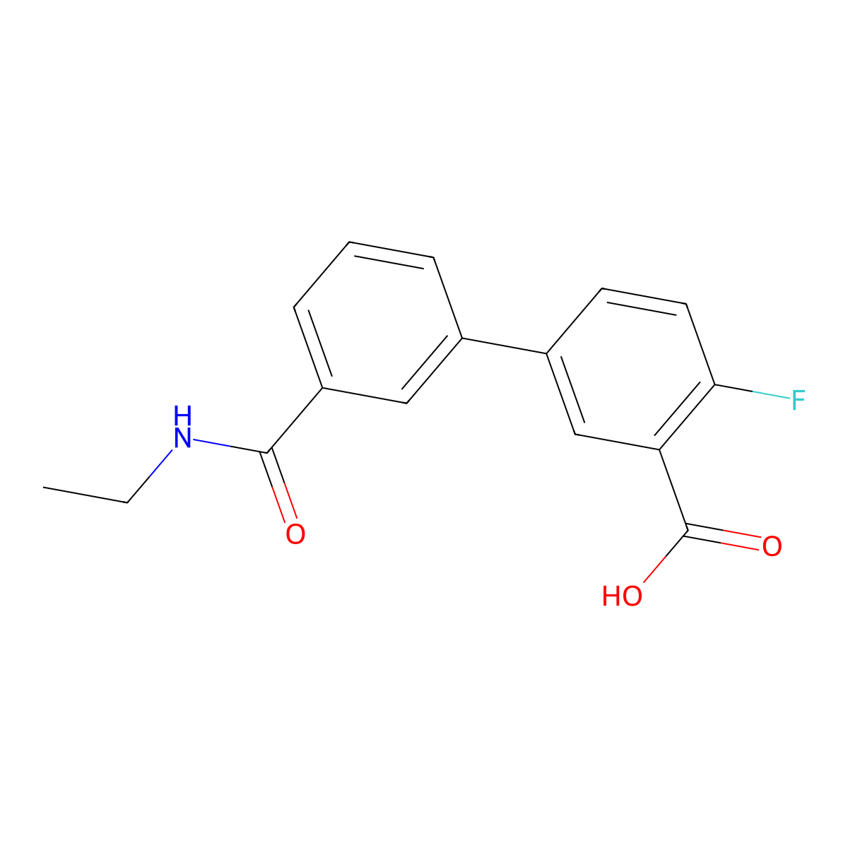 5-[3-(N-Ethylaminocarbonyl)phenyl]-2-fluorobenzoic acid molecular structure, CAS 1262002-72-1