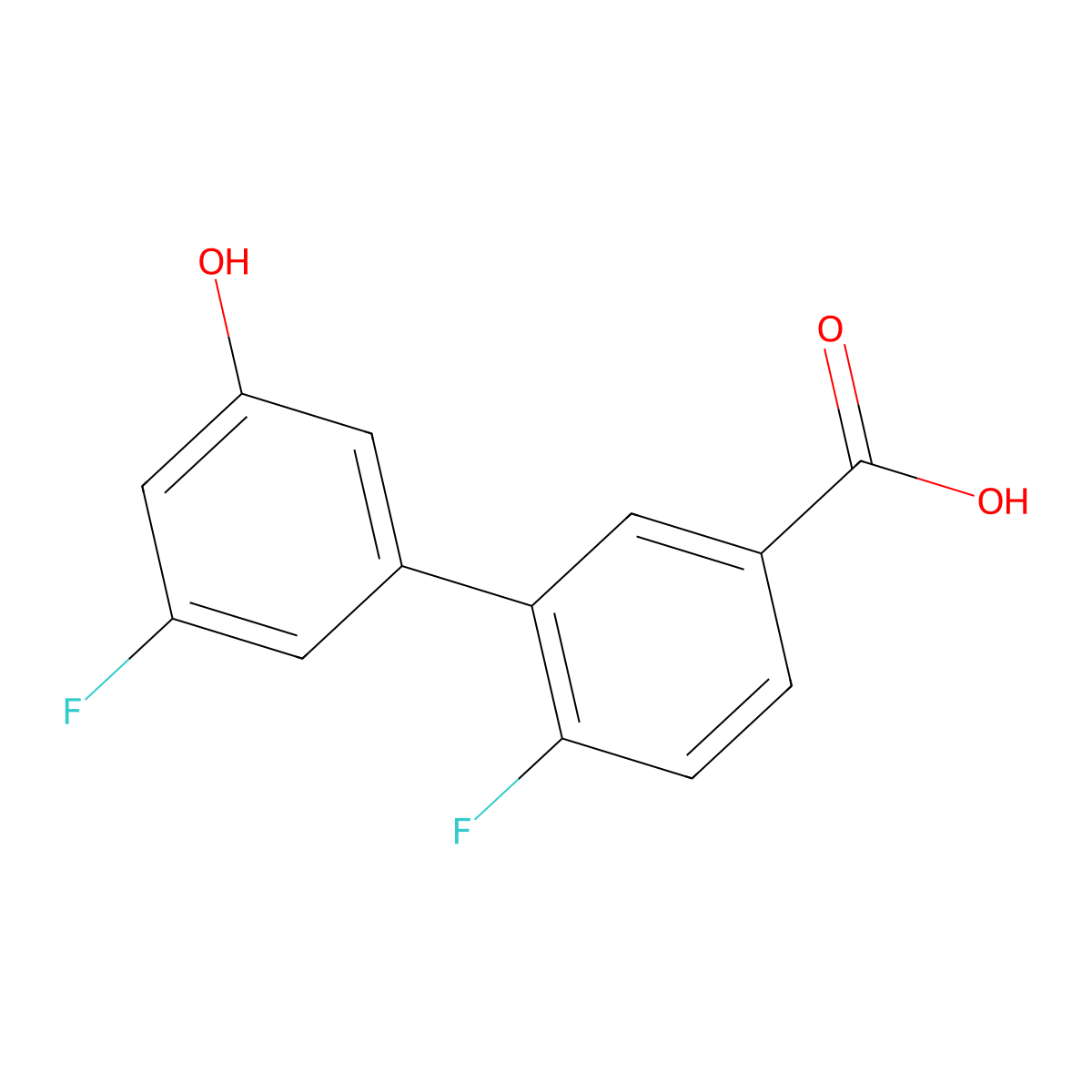 5-(5-Carboxy-2-fluorophenyl)-3-fluorophenol molecular structure, CAS 1262002-82-3