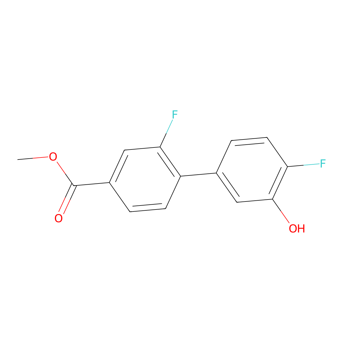 2-Fluoro-5-(2-fluoro-4-methoxycarbonylphenyl)phenol molecular structure, CAS 1262002-92-5