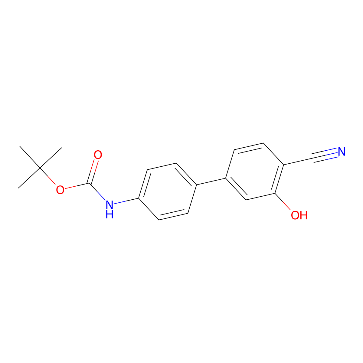 5-(4-BOC-Aminophenyl)-2-cyanophenol molecular structure, CAS 1262002-93-6